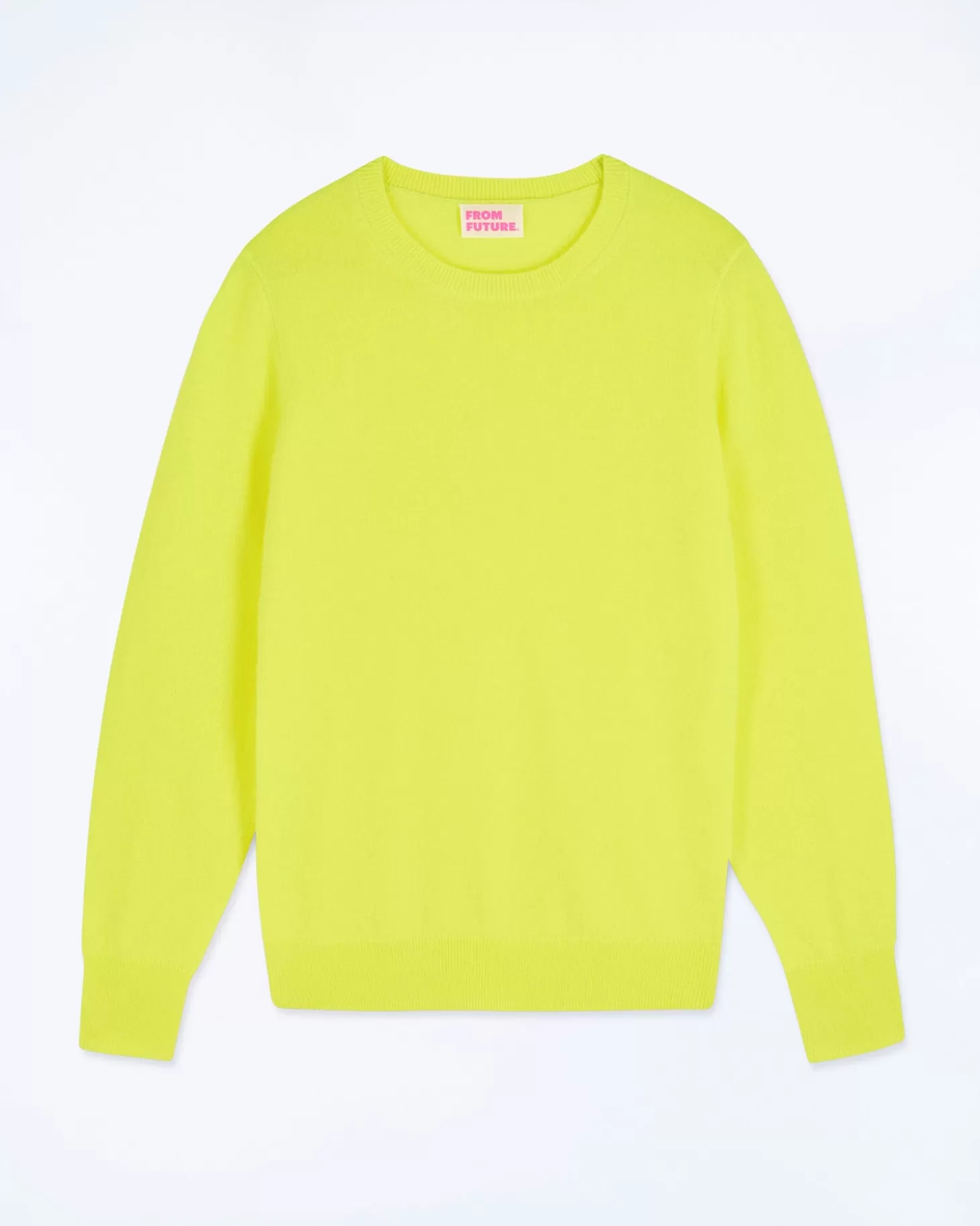 FROM FUTURE Basic Crew Neck Sweater Neon Yellow Shop