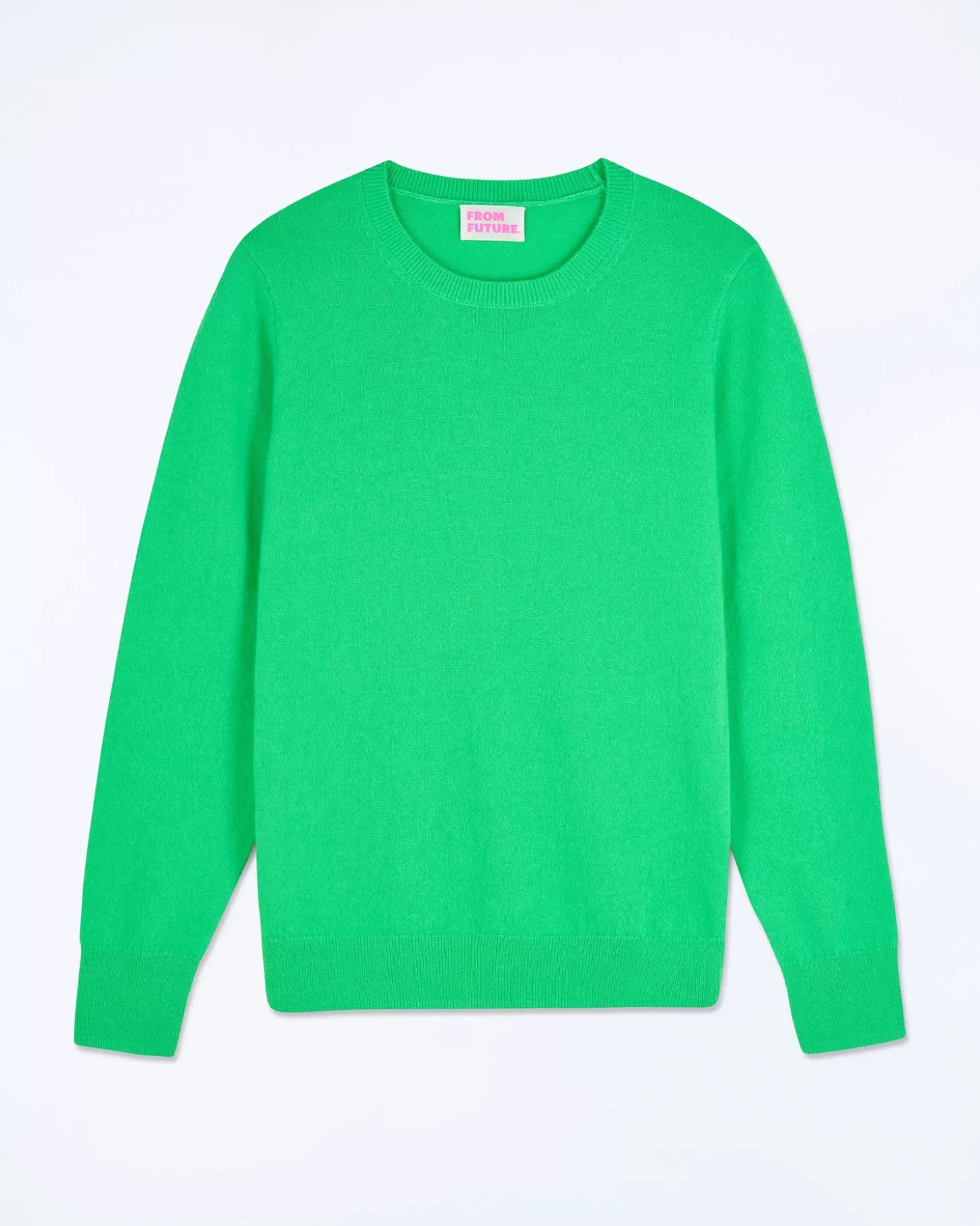 FROM FUTURE Basic Crew Neck Sweater Utopic Green New