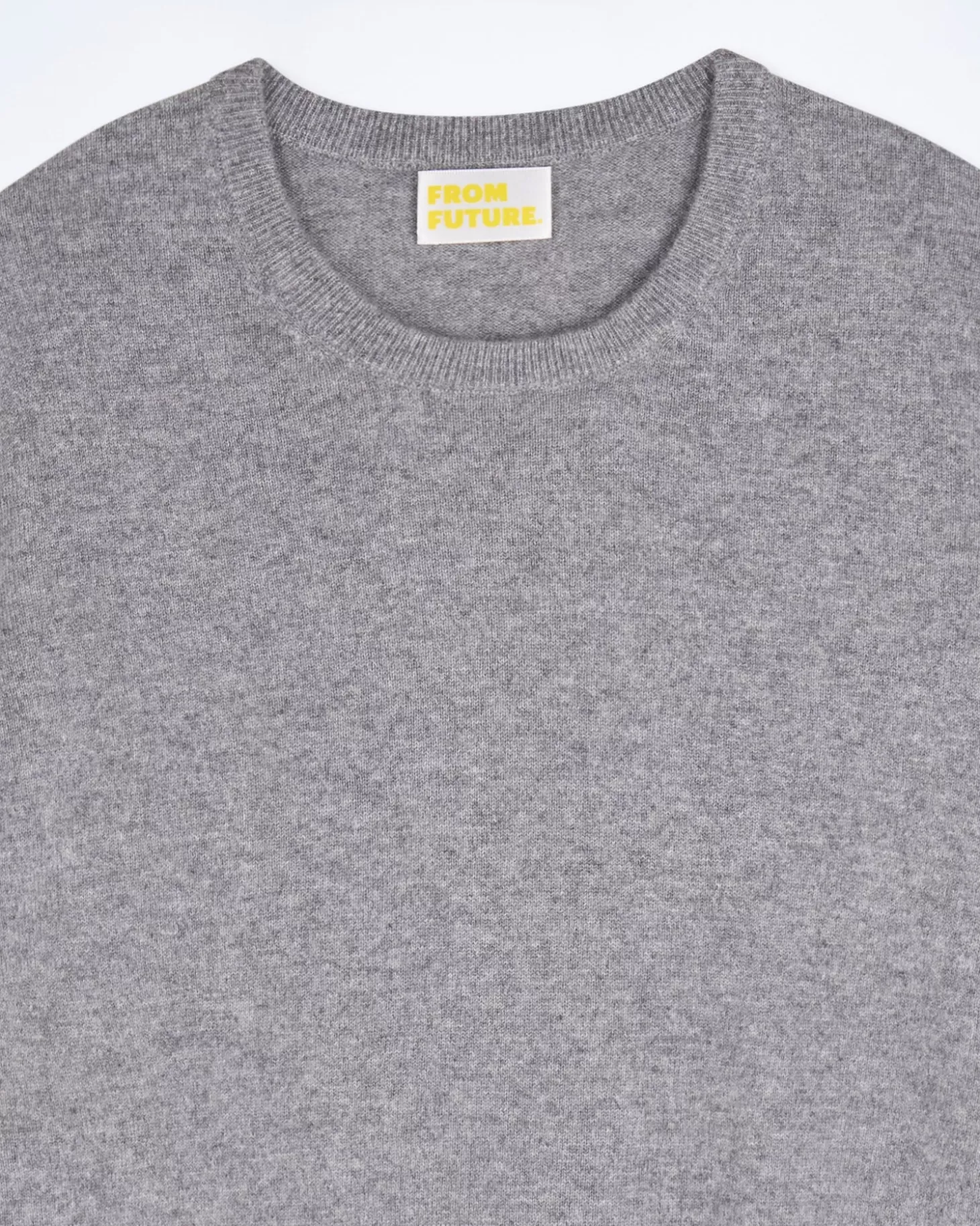 FROM FUTURE Basic Crew Neck Sweater Dark Heather Grey Best Sale