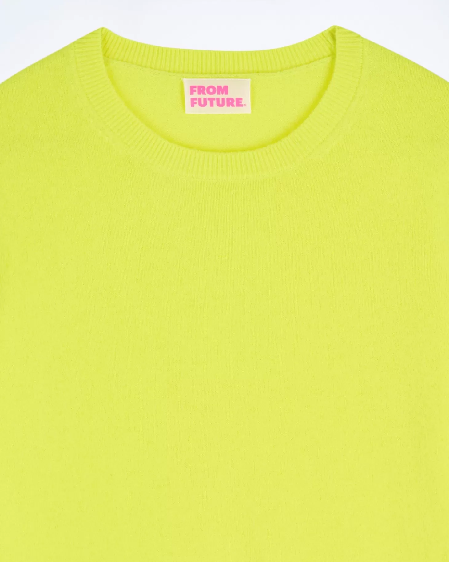 FROM FUTURE Basic Crew Neck Sweater Neon Yellow Shop