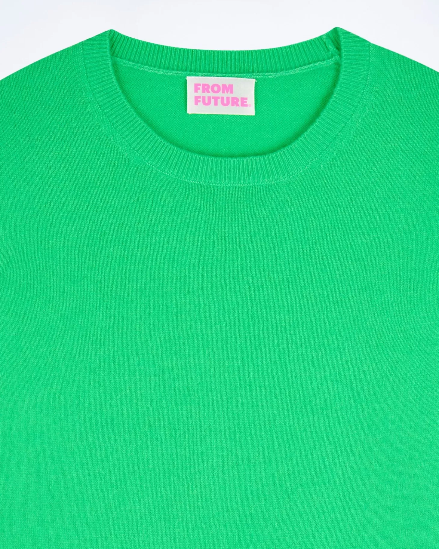 FROM FUTURE Basic Crew Neck Sweater Utopic Green New