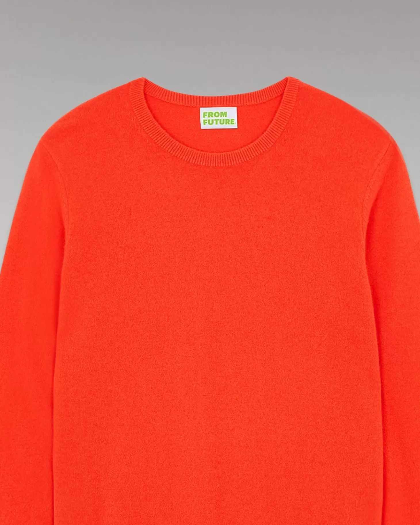 FROM FUTURE Basic Crewneck Sweater Neon Orange Shop