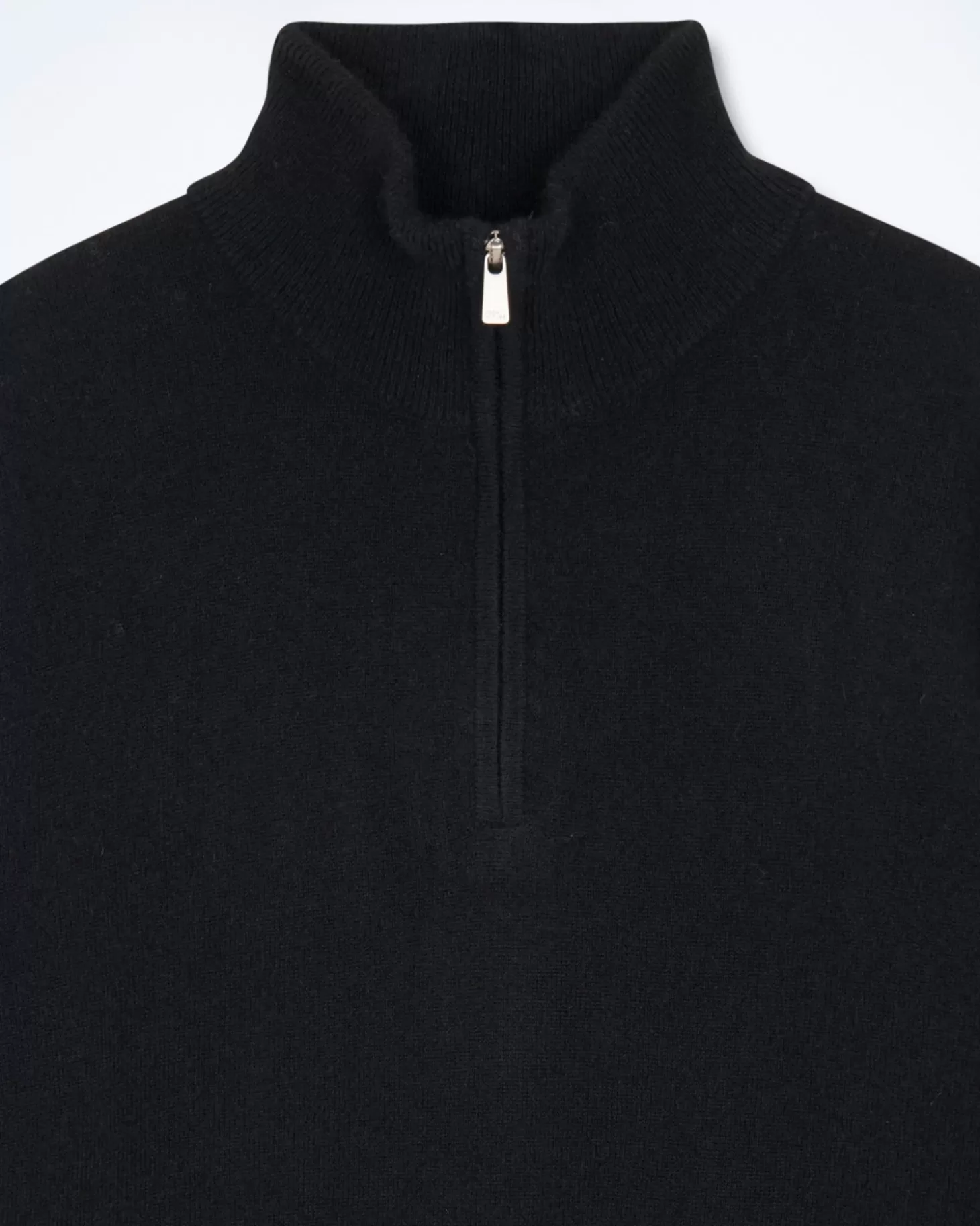 FROM FUTURE Basic Quarter Zip Neck Sweater Black Best