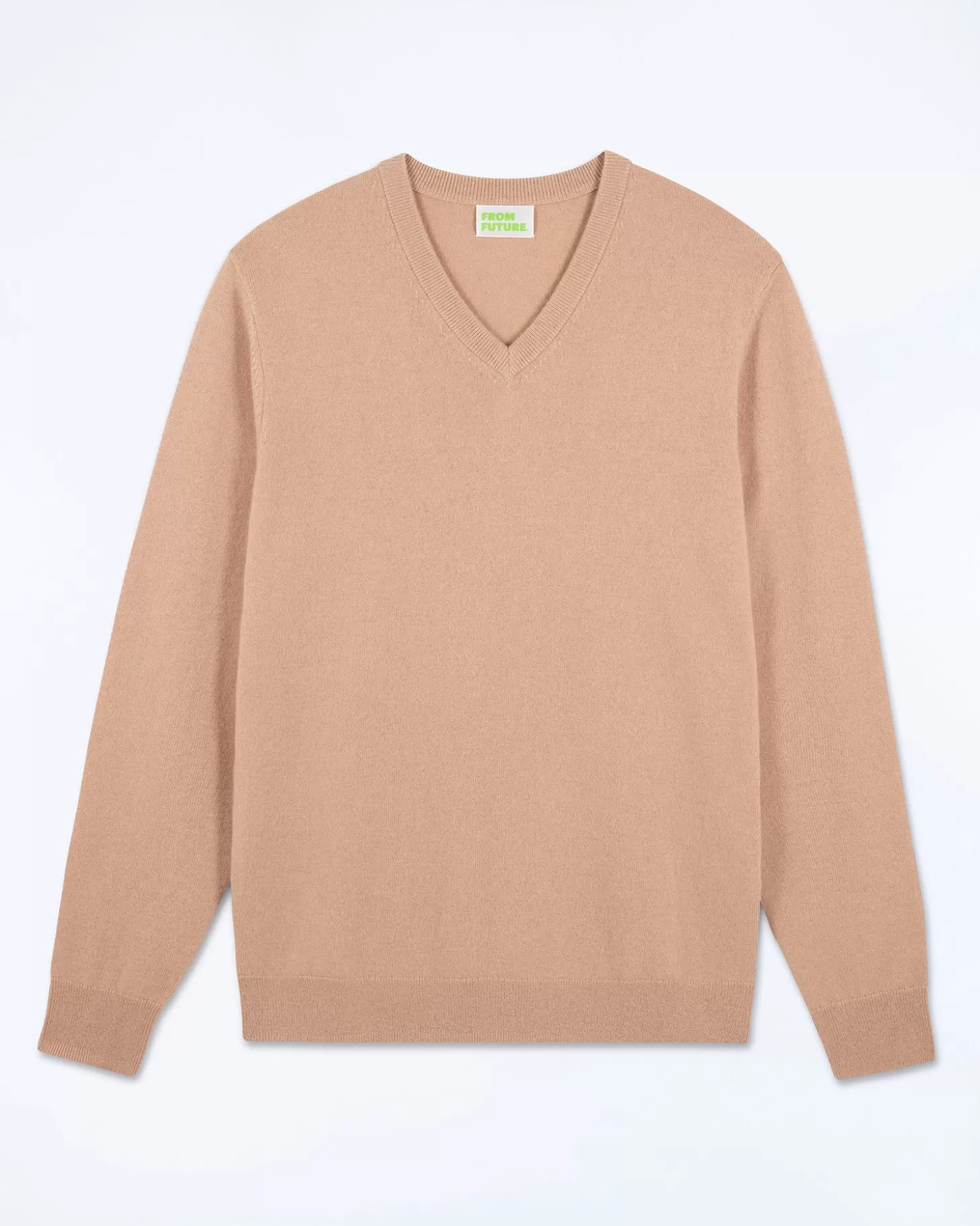 FROM FUTURE Basic V-Neck Sweater Camel Outlet