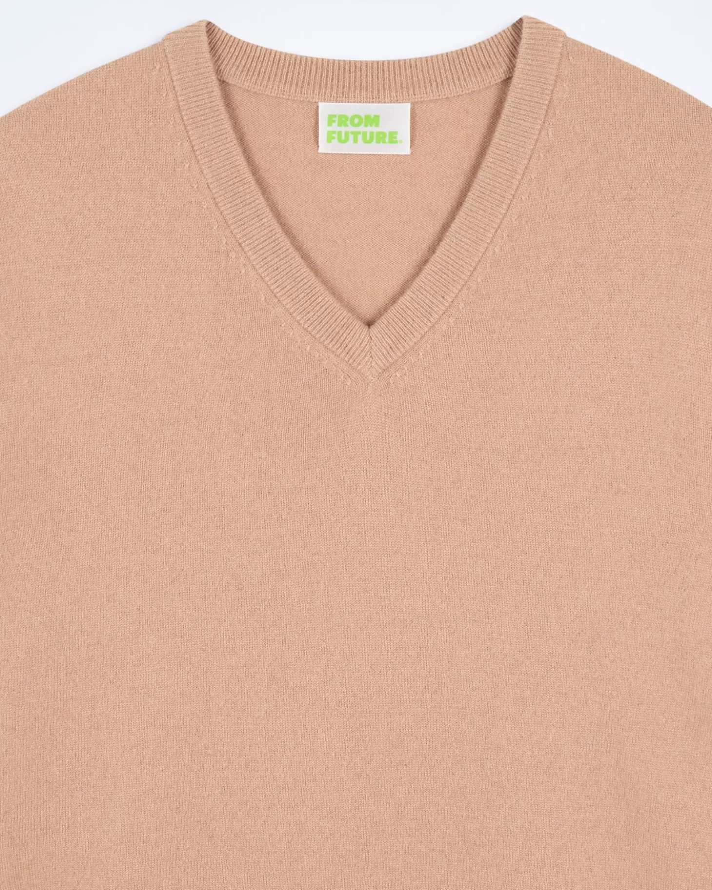 FROM FUTURE Basic V-Neck Sweater Camel Outlet