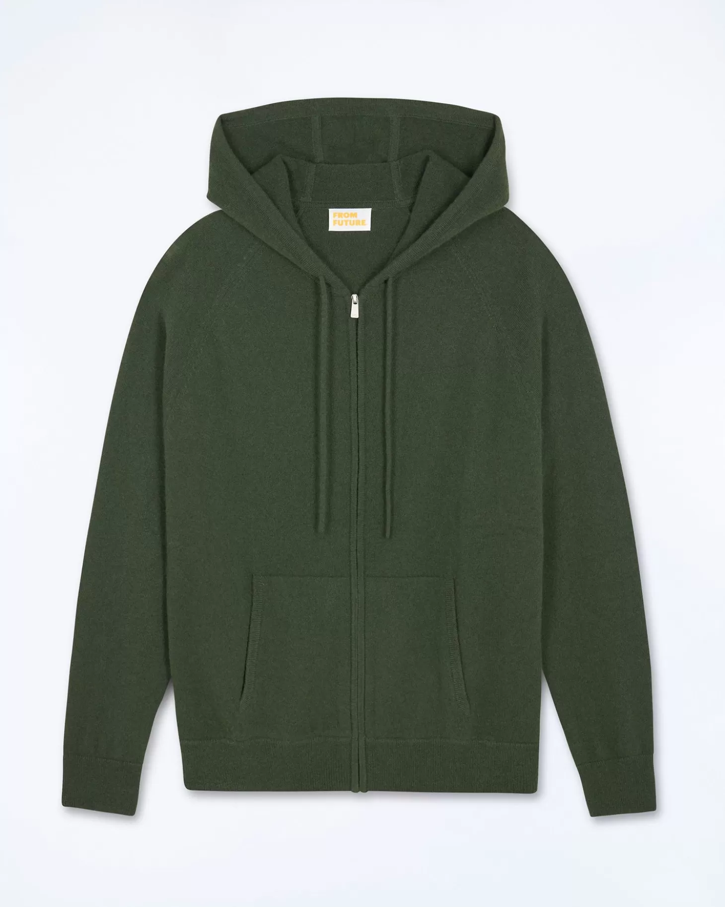 FROM FUTURE Basic Zipped Hoodie Khaki Flash Sale