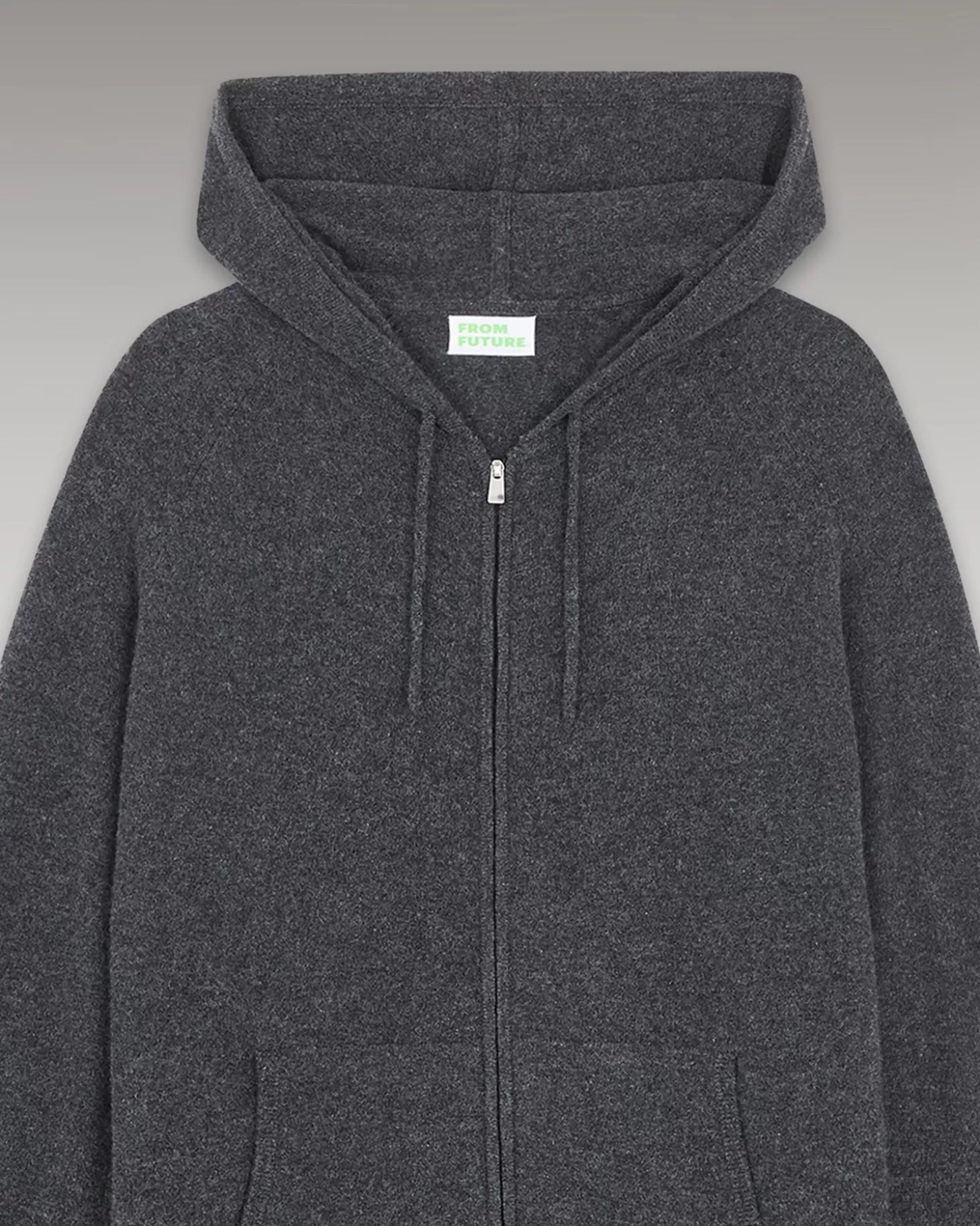 FROM FUTURE Basic Zipped Hoodie Sweater Charcoal H Shop