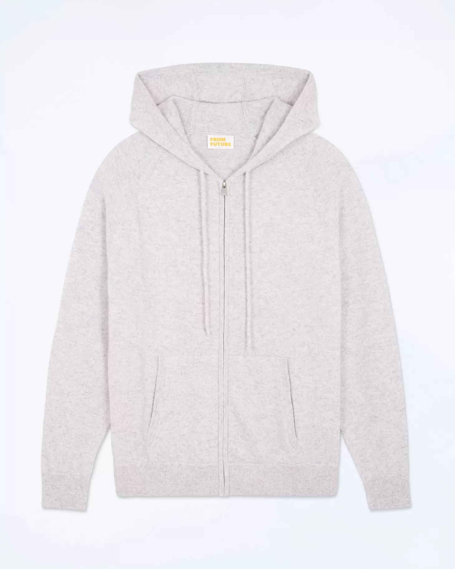 FROM FUTURE Basic Zip-Up Hoodie Light Heather Gray Clearance