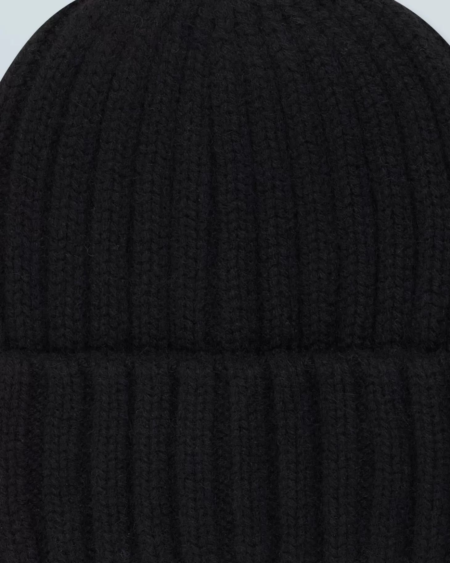 FROM FUTURE Beanie With Ribbed Lapel Black Clearance