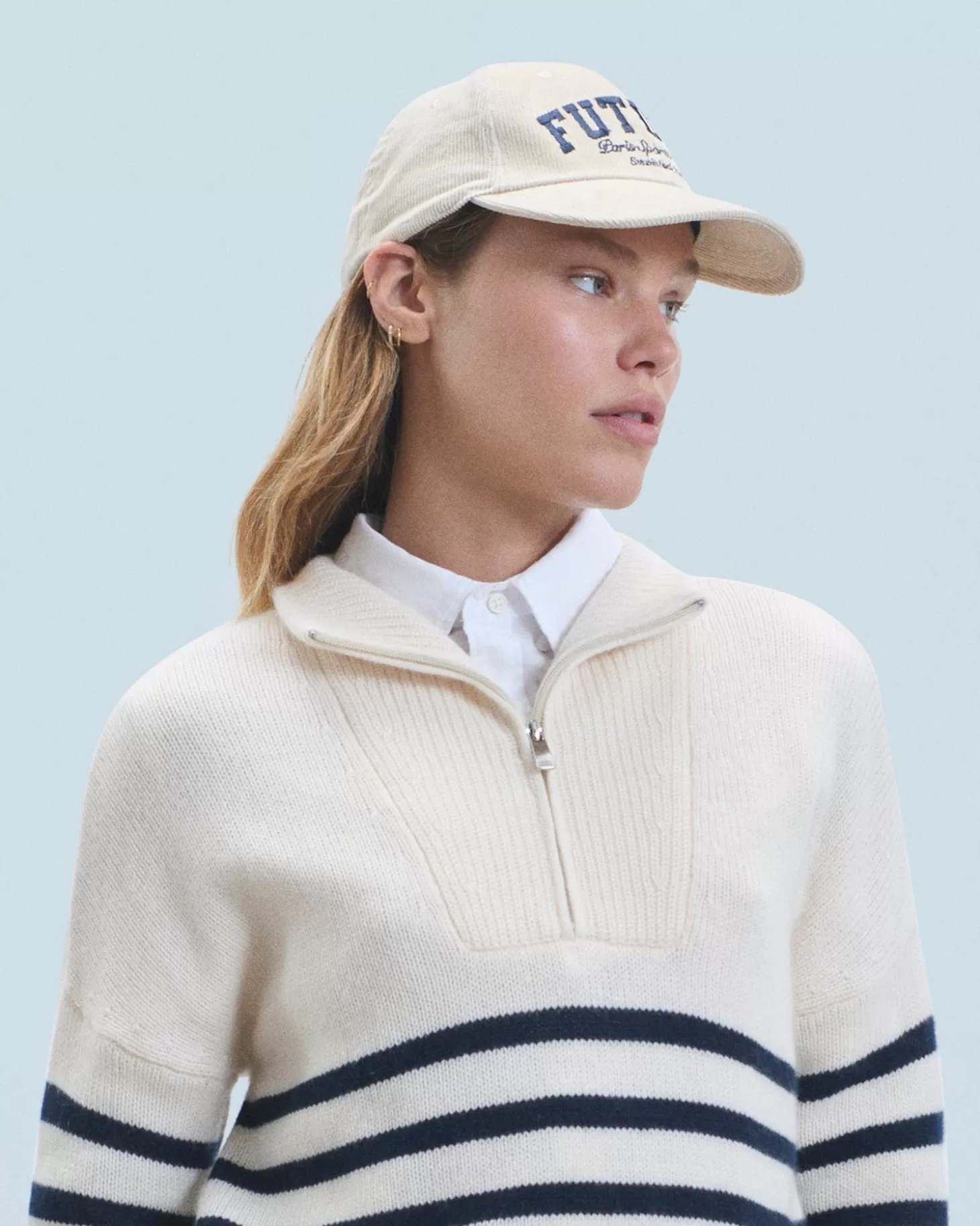 FROM FUTURE Corduroy Curved Visor Cap Desert Sand Fashion