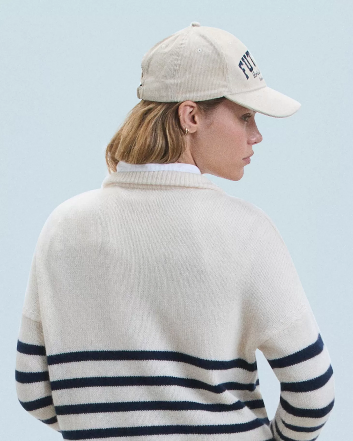 FROM FUTURE Corduroy Curved Visor Cap Desert Sand Fashion