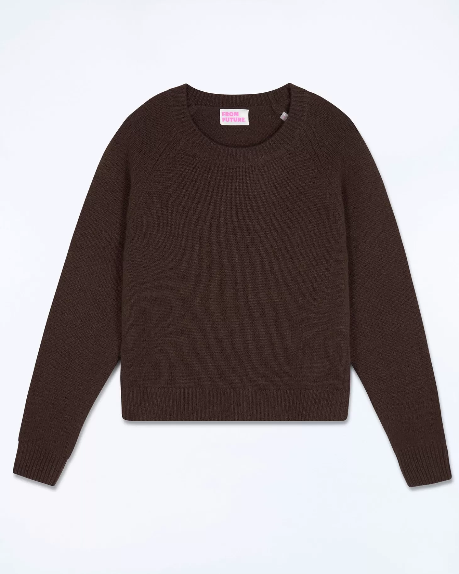 FROM FUTURE Crewneck Raglan Sweater Chocolate Cheap