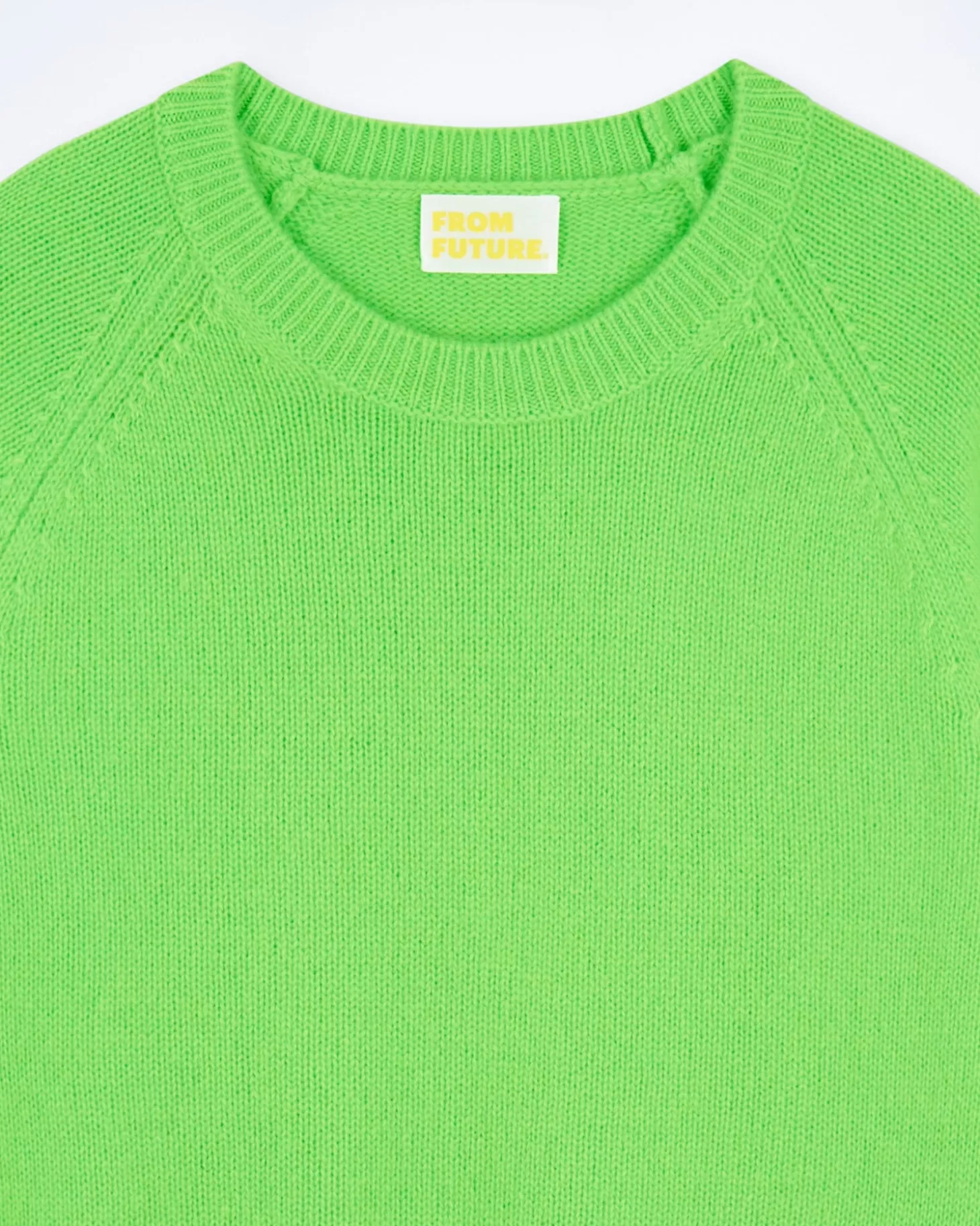 FROM FUTURE Crewneck Raglan Sweater Neon Green Best Sale