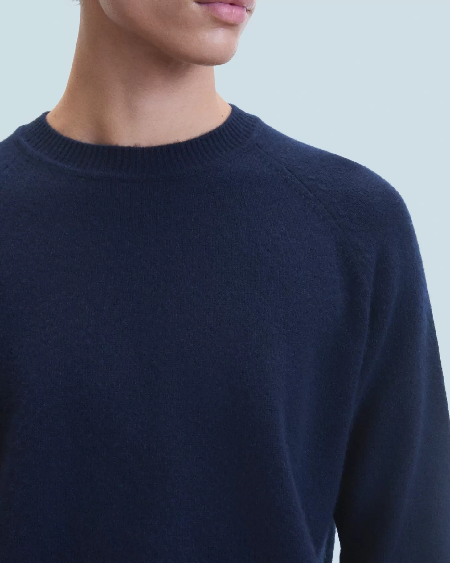 FROM FUTURE Crewneck Raglan Sweater Navy Fashion