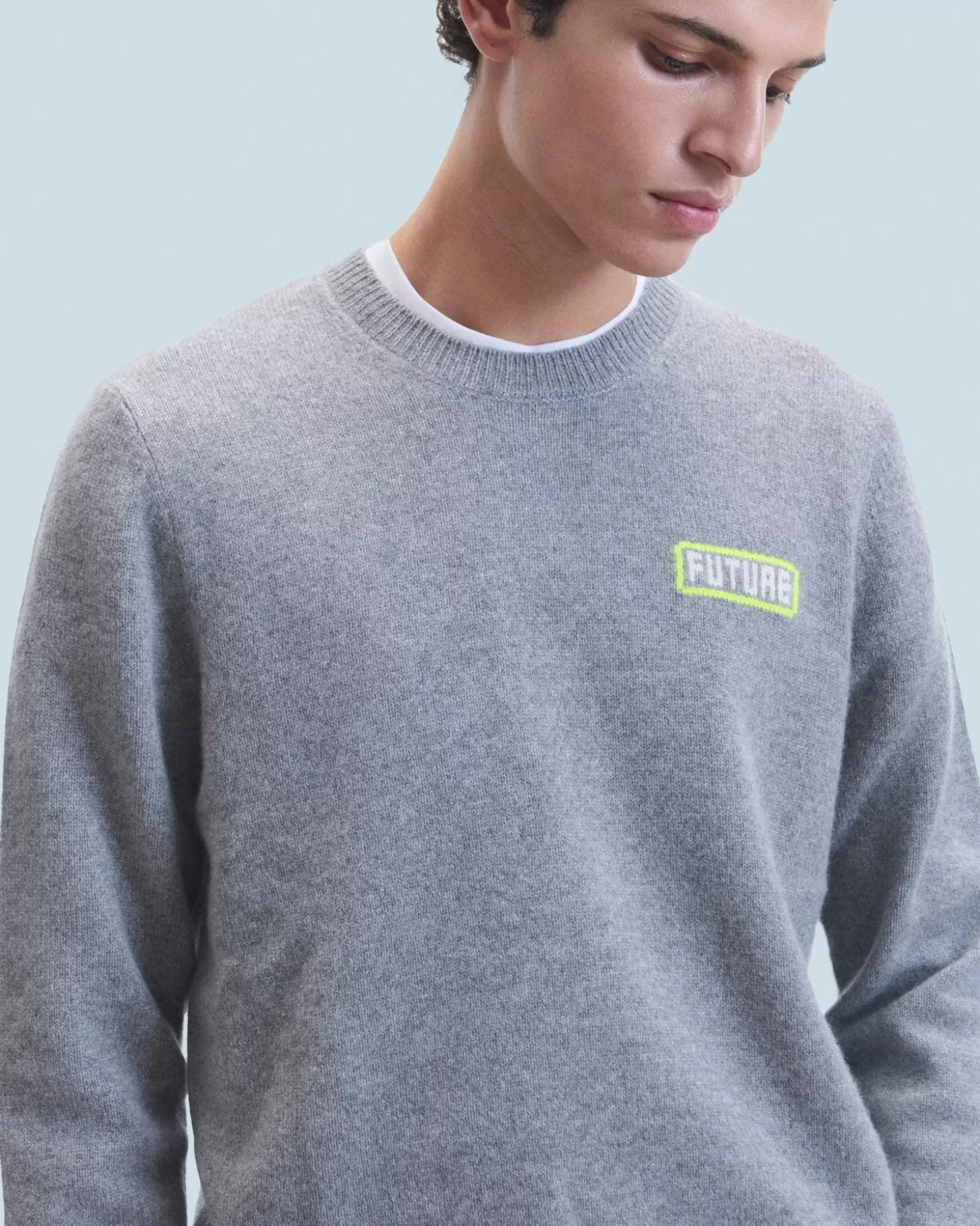 FROM FUTURE Crewneck Sweater Dark Heather Gray Discount