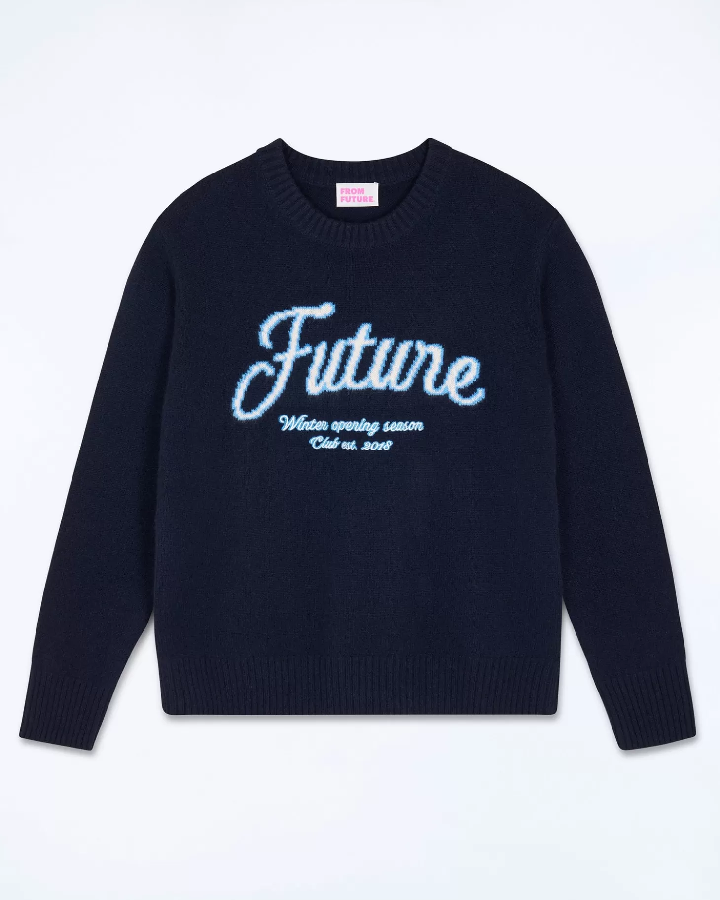 FROM FUTURE Crewneck Sweater Navy Best Sale