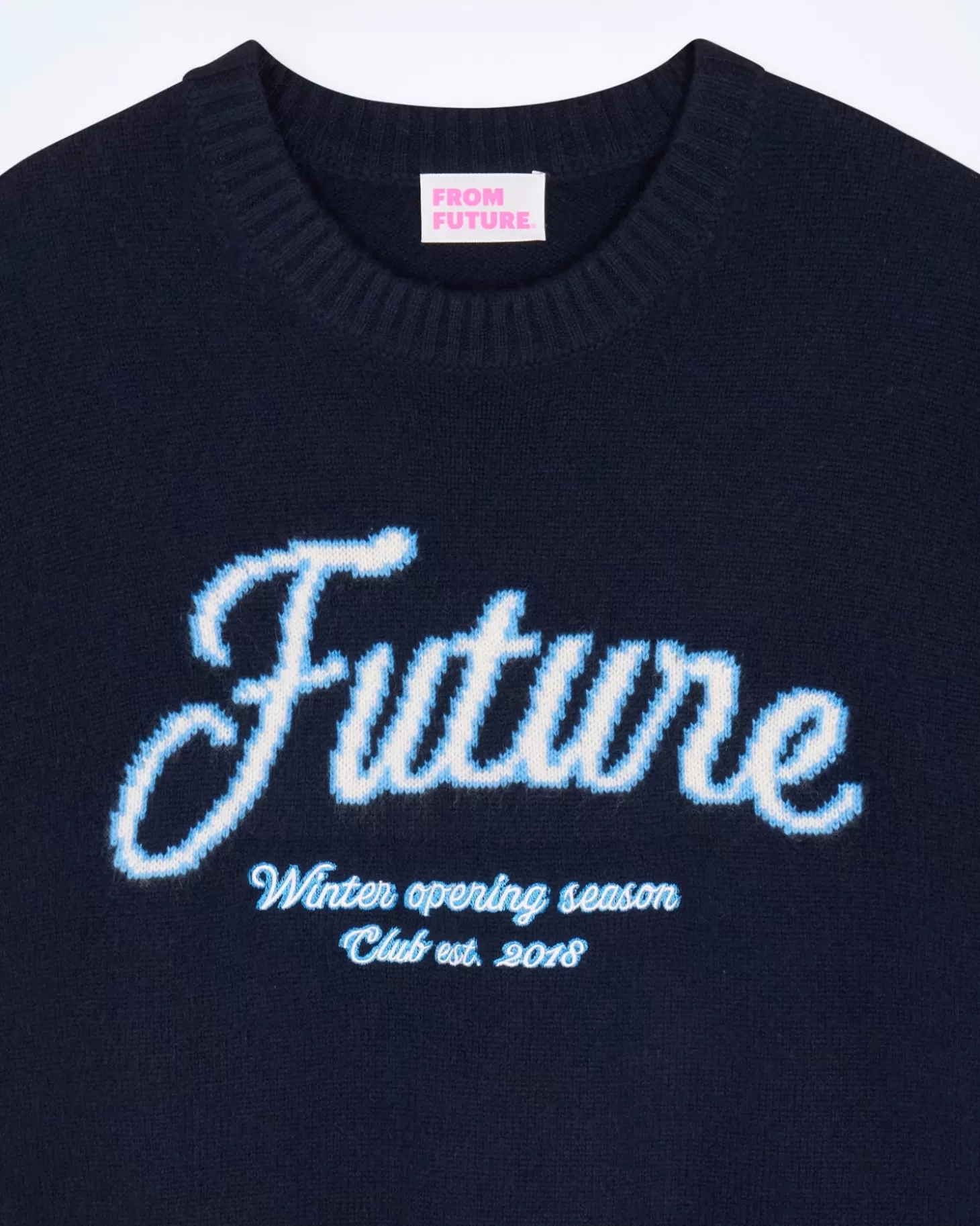 FROM FUTURE Crewneck Sweater Navy Best Sale