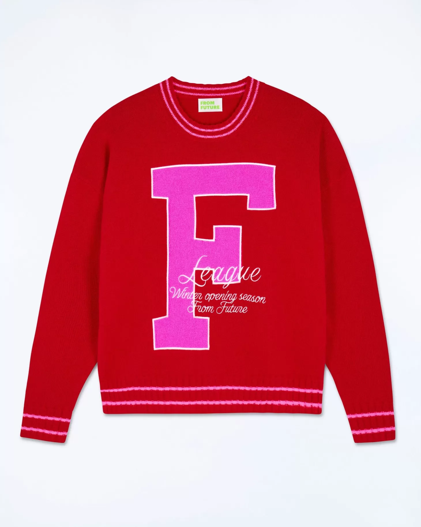 FROM FUTURE Crewneck Sweater F Dark Red Hot