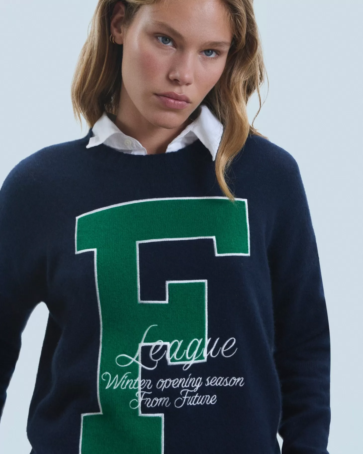 FROM FUTURE Crewneck Sweater F Navy Flash Sale