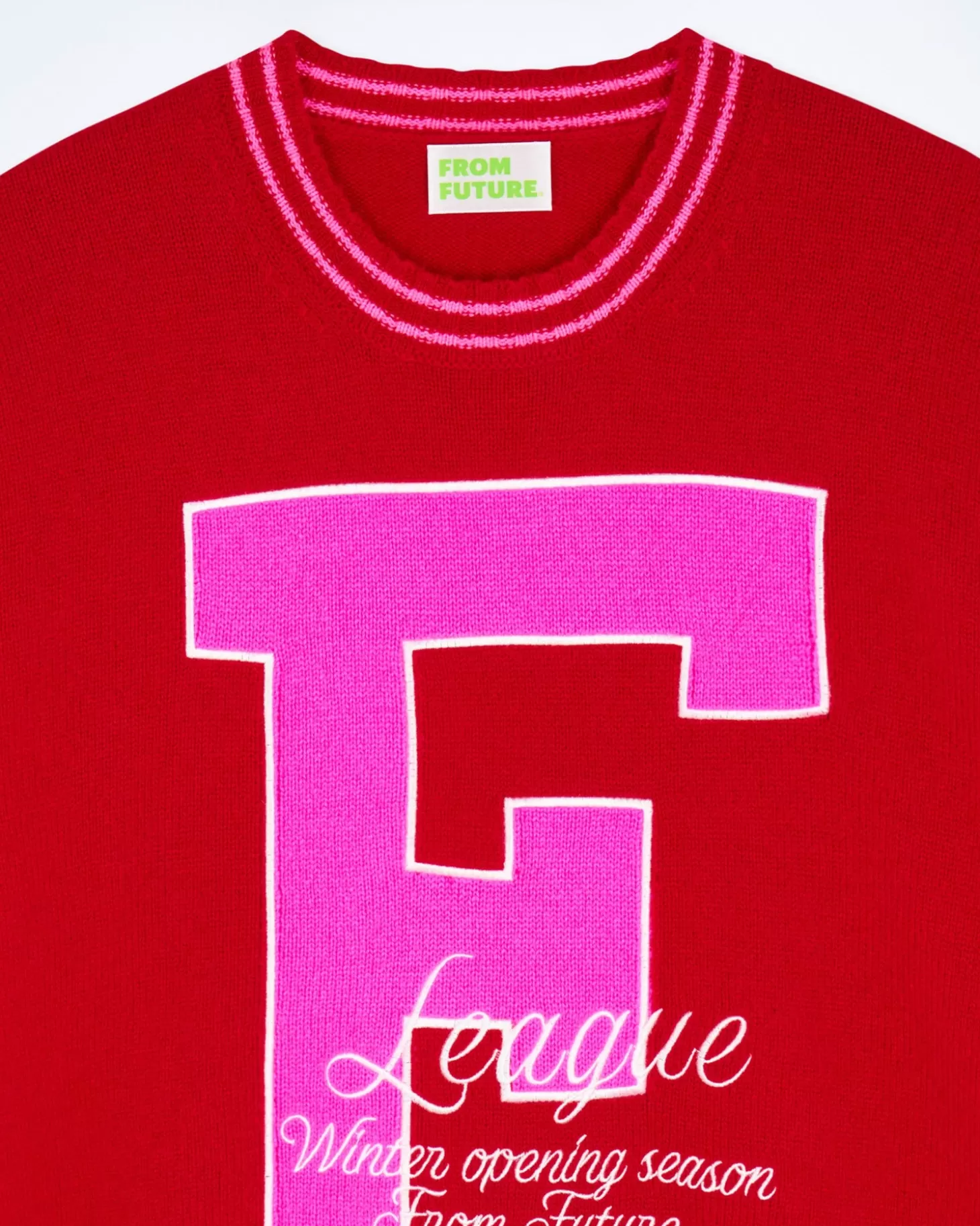 FROM FUTURE Crewneck Sweater F Dark Red Hot