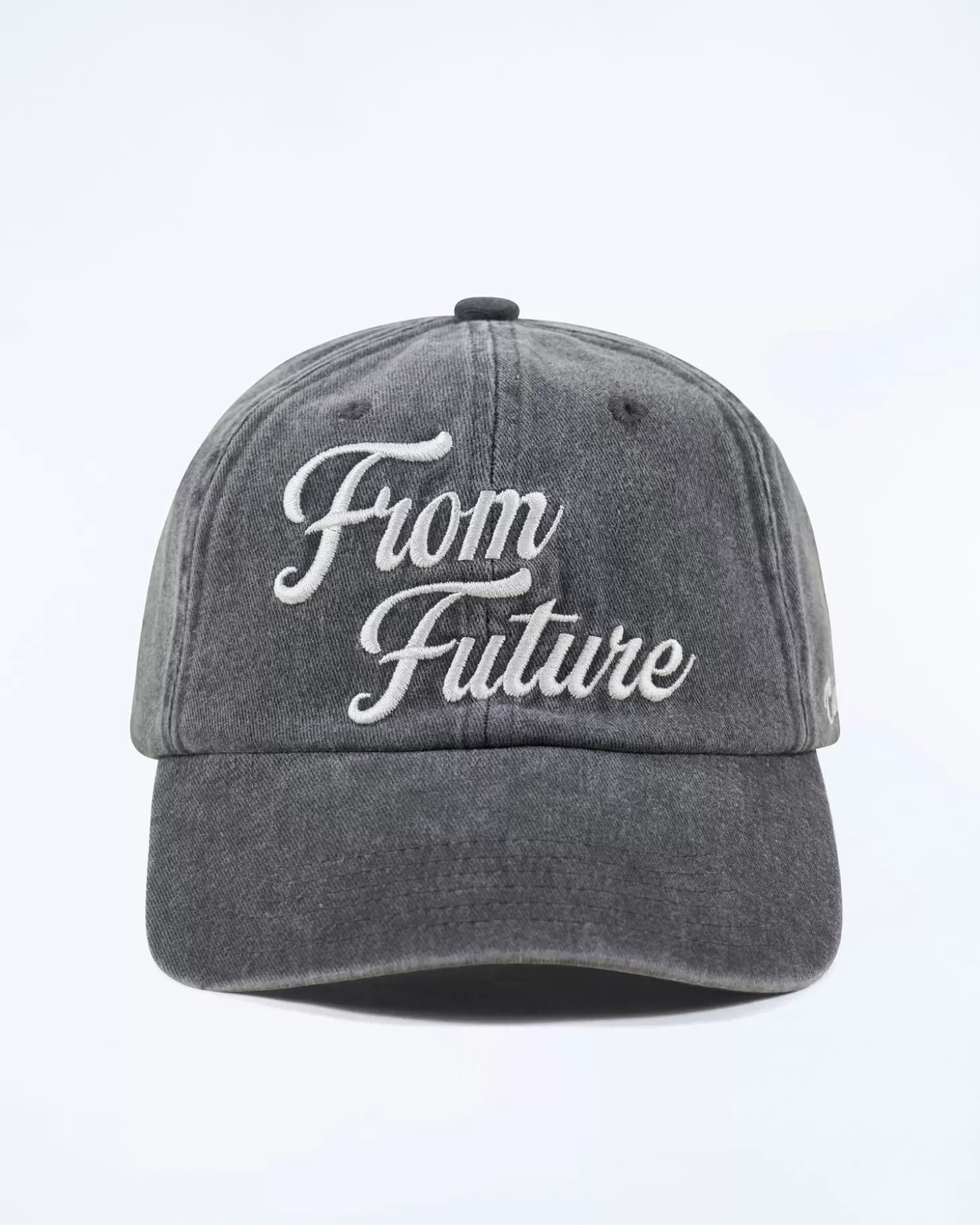 FROM FUTURE Curved Visor Cap Washed Black Cheap