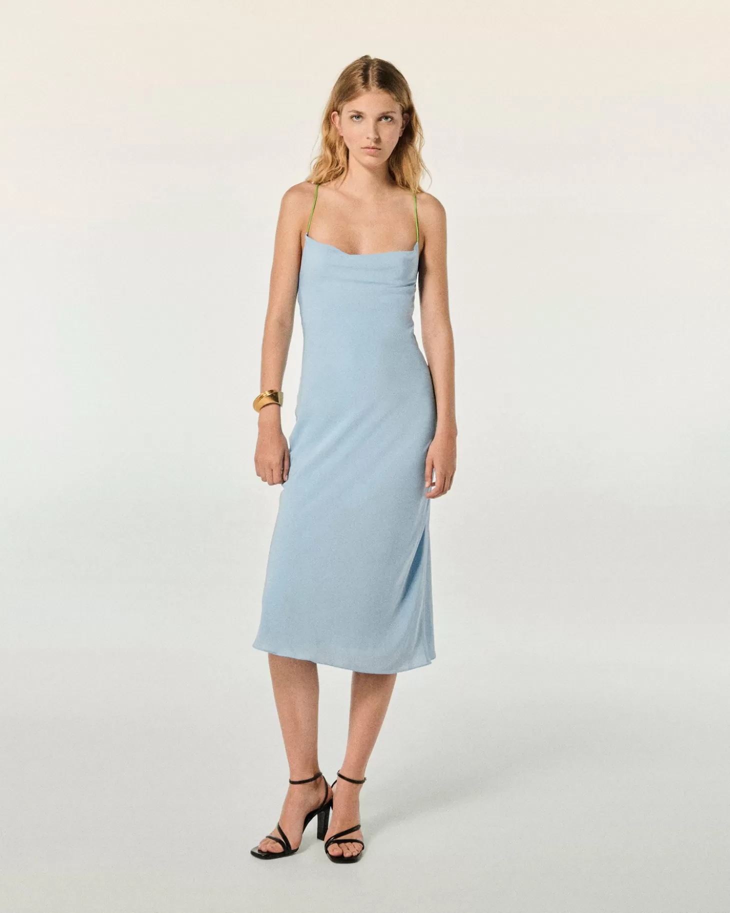 FROM FUTURE Emmy Long Strap Dress Baby Blue Hot