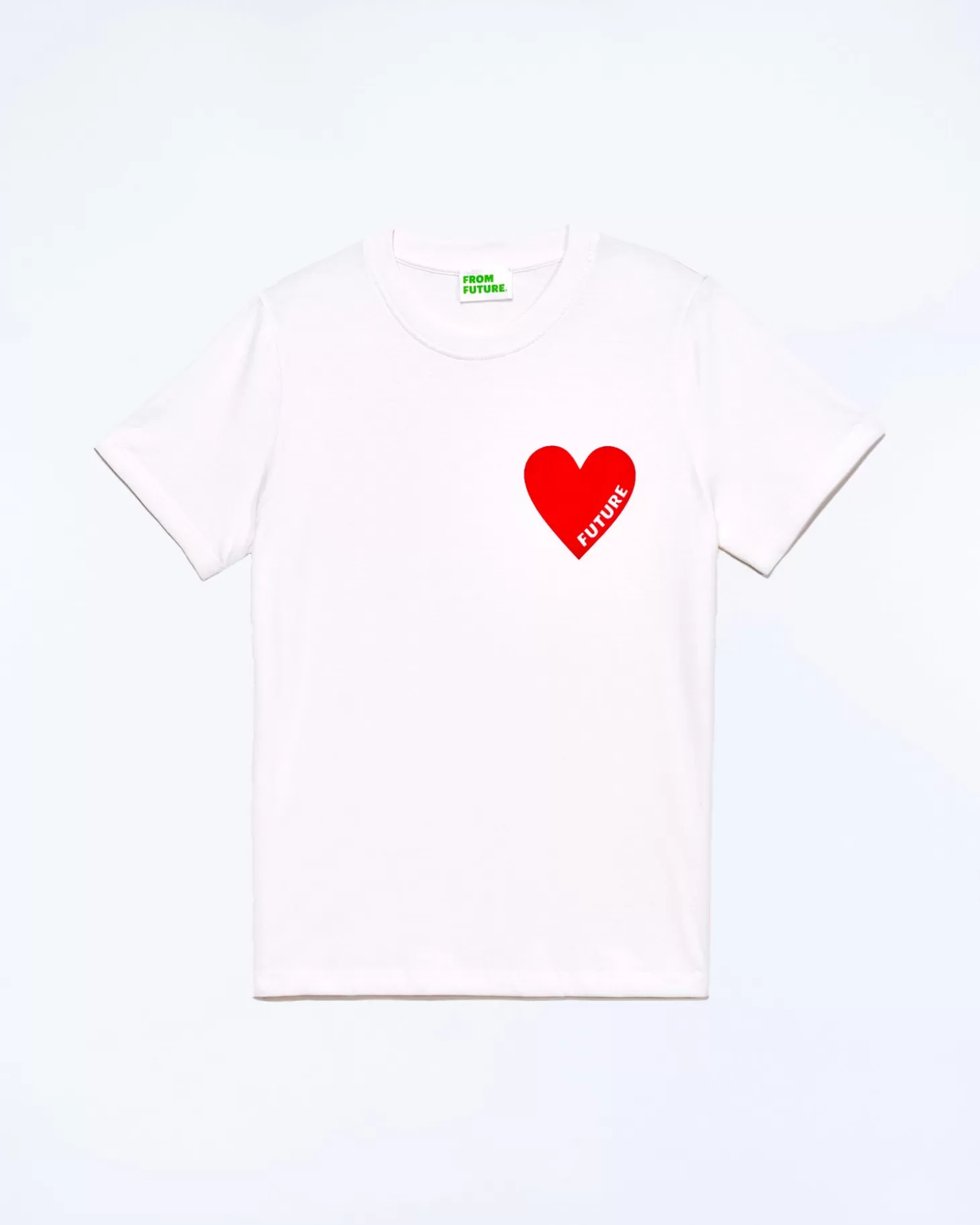 FROM FUTURE Heart Crewneck T-shirt White Flash Sale