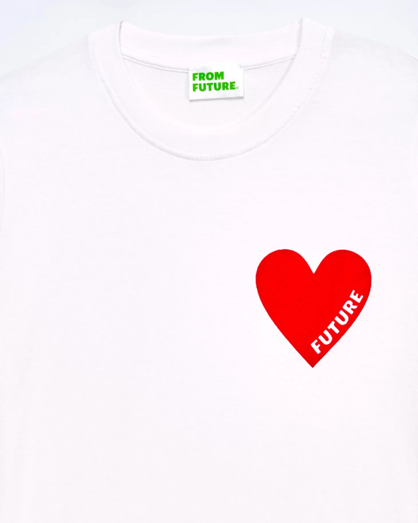 FROM FUTURE Heart Crewneck T-shirt White Flash Sale