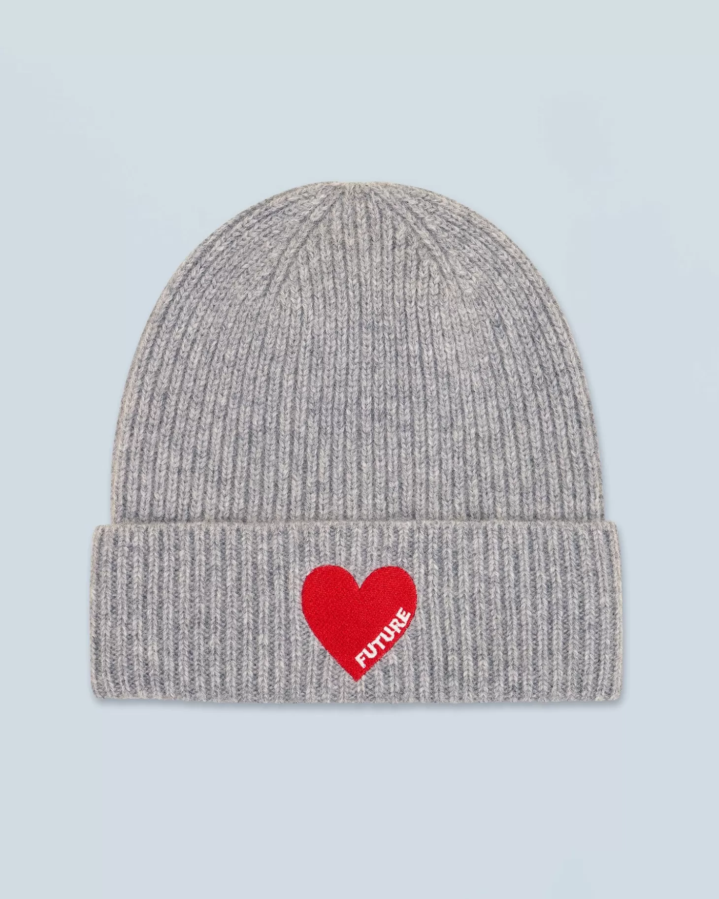 FROM FUTURE Heart Cuffed Beanie Dark Heather Gray Discount