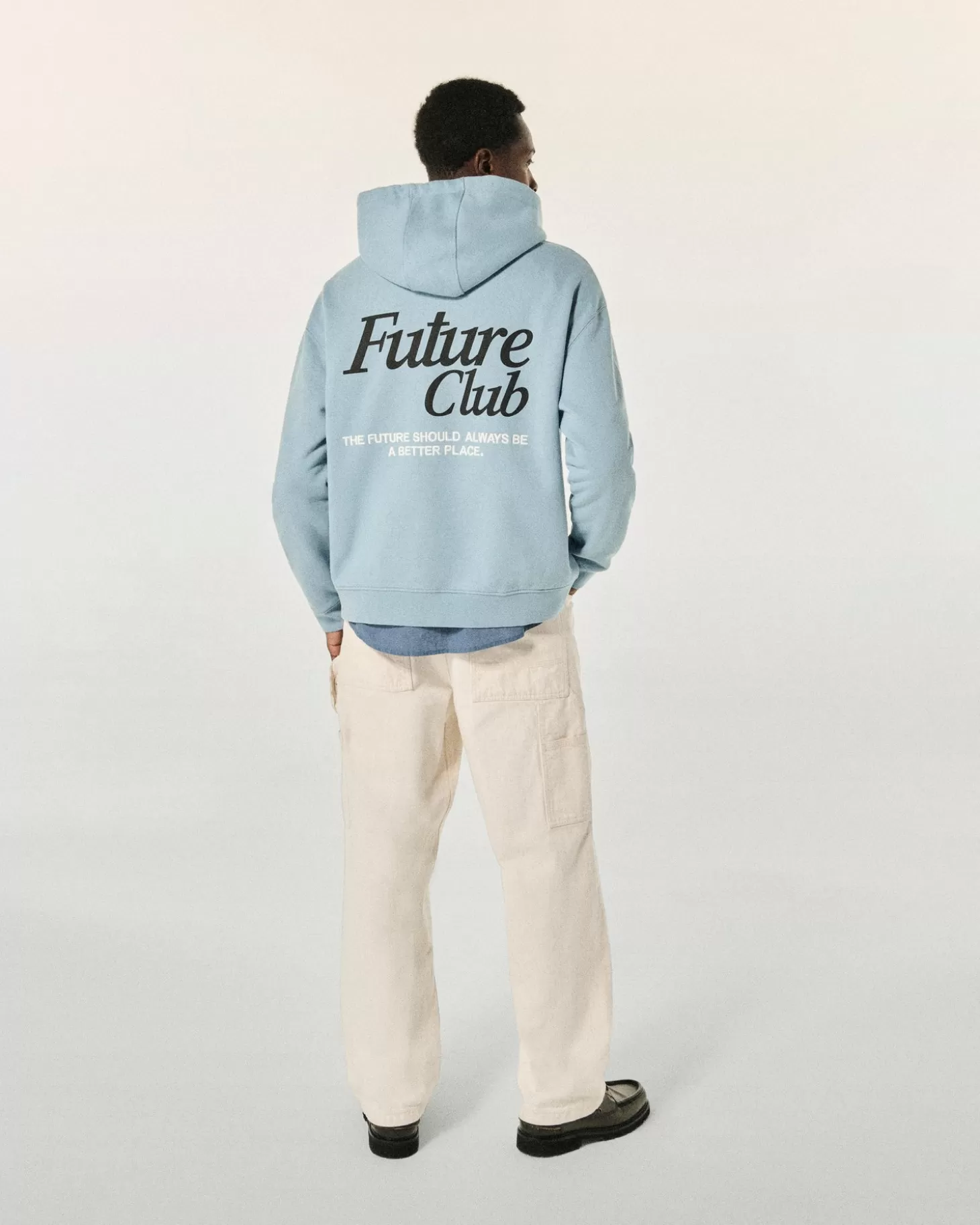 FROM FUTURE Hoodie Sweatshirt Grey Blue Cheap