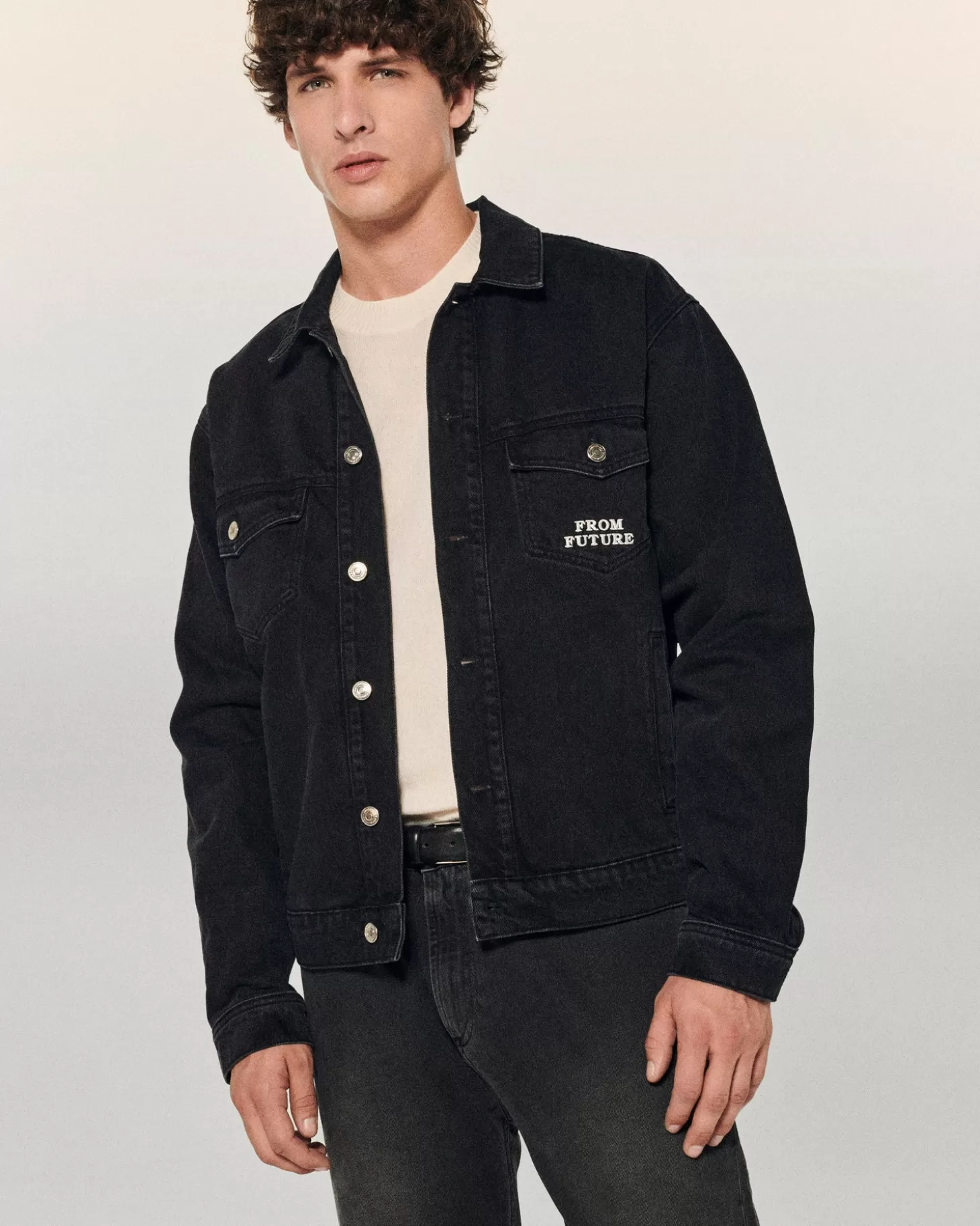 FROM FUTURE Jean Jacket Black Best