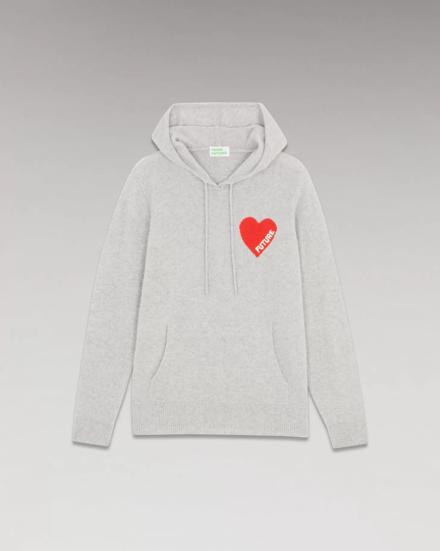 FROM FUTURE Light Heart Hoodie Sweater Light Heather Gray Sale