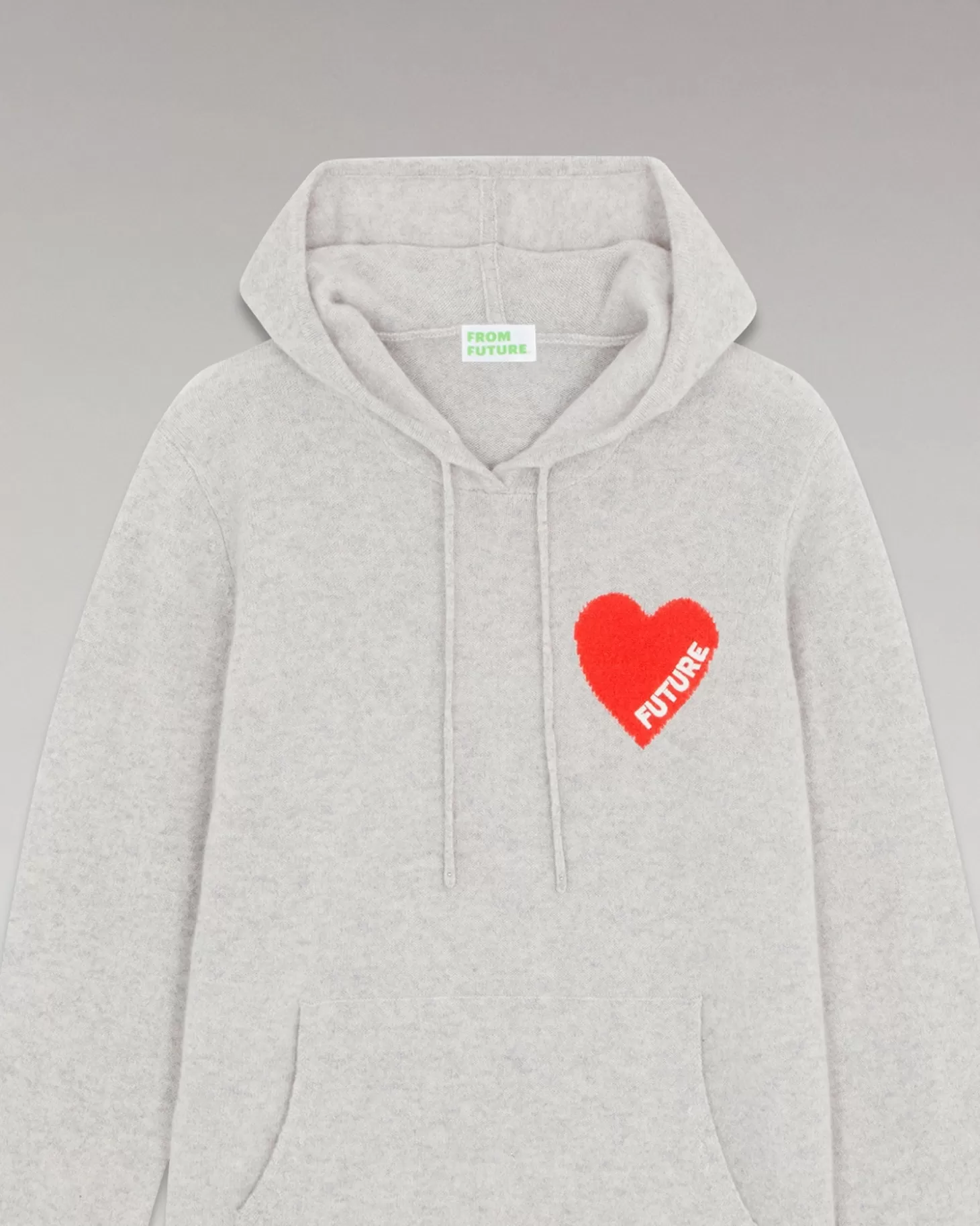 FROM FUTURE Light Heart Hoodie Sweater Light Heather Gray Sale