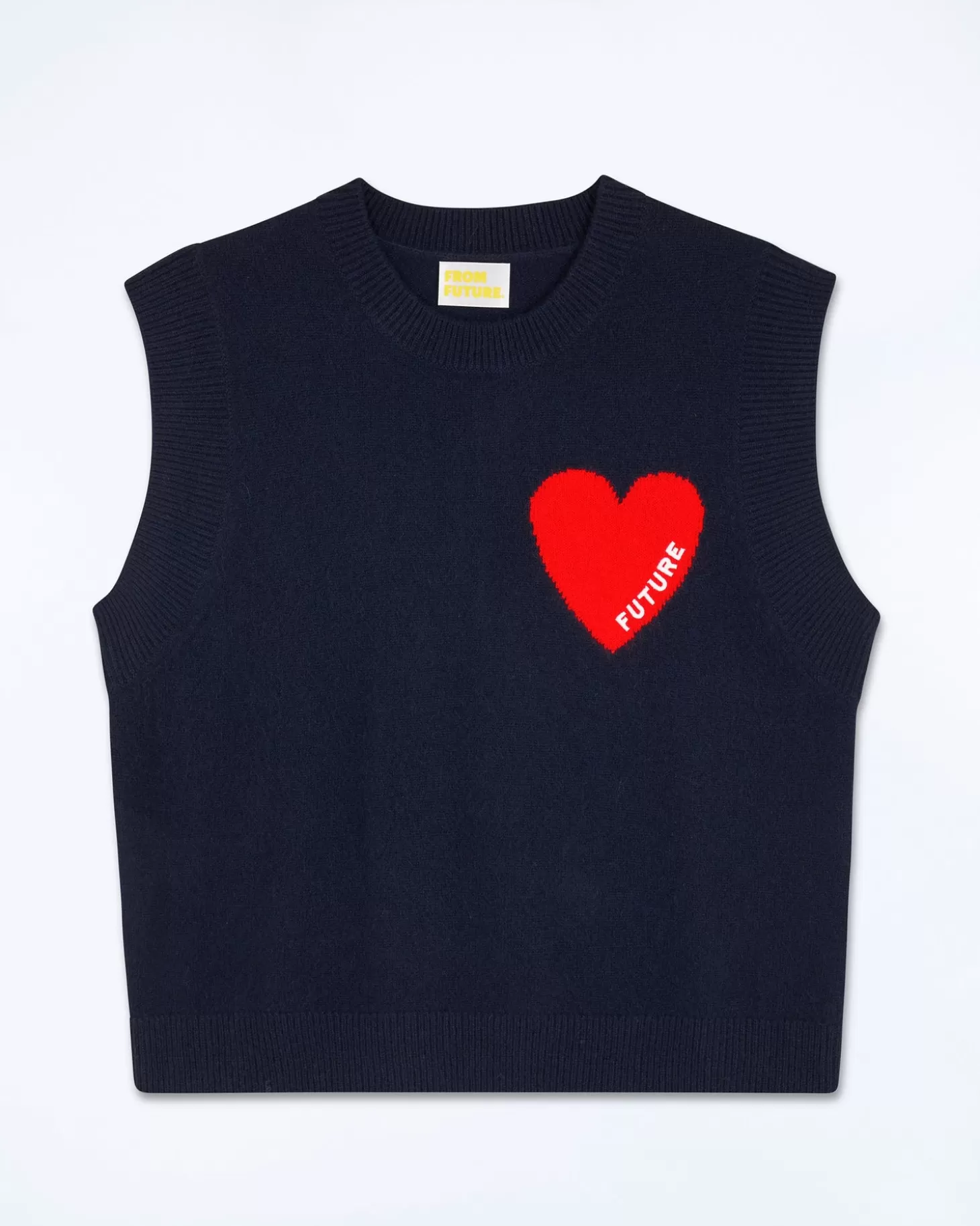 FROM FUTURE Light Heart Sleeveless Sweater Navy Discount