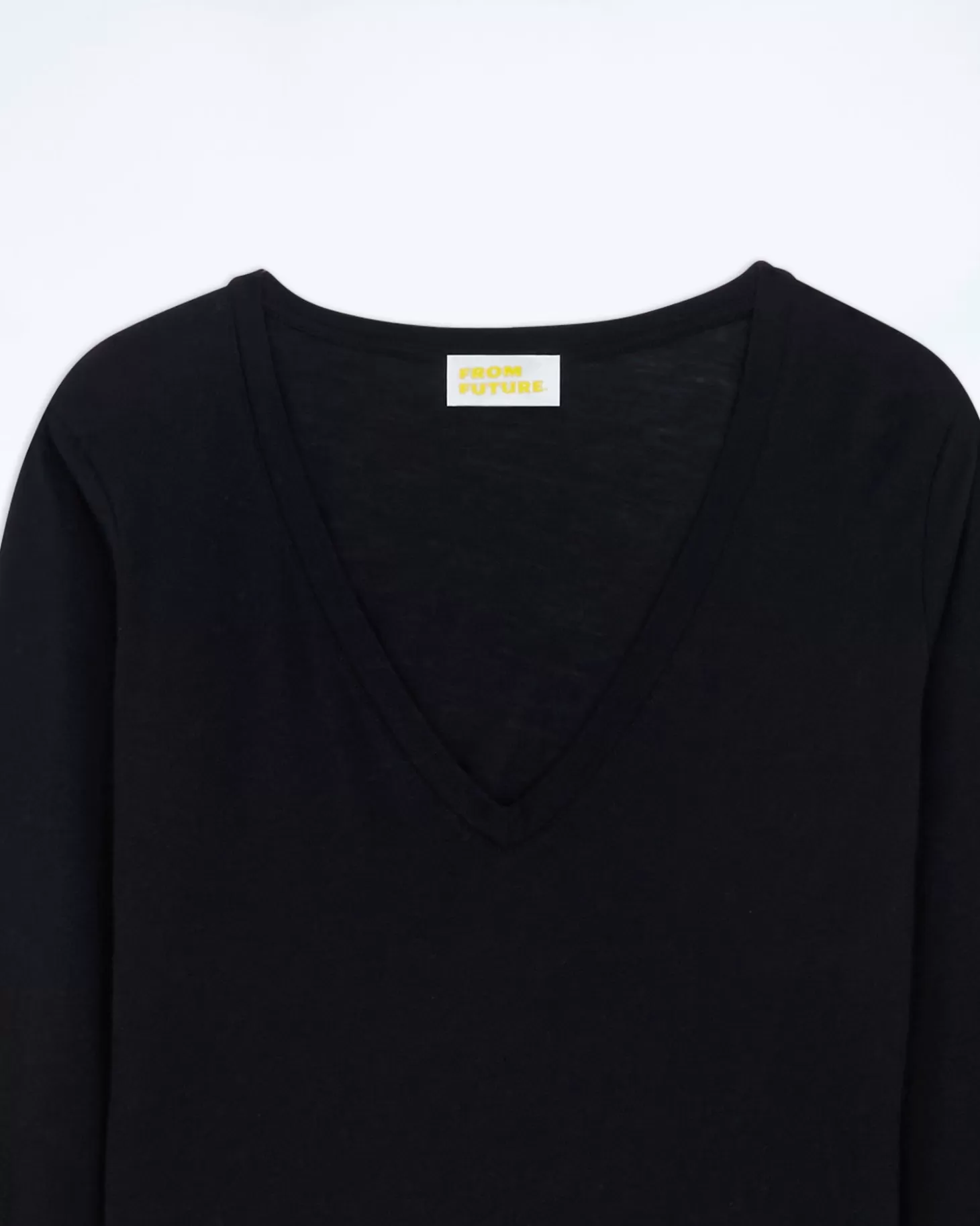 FROM FUTURE Long Sleeve V-Neck T-shirt Black Store