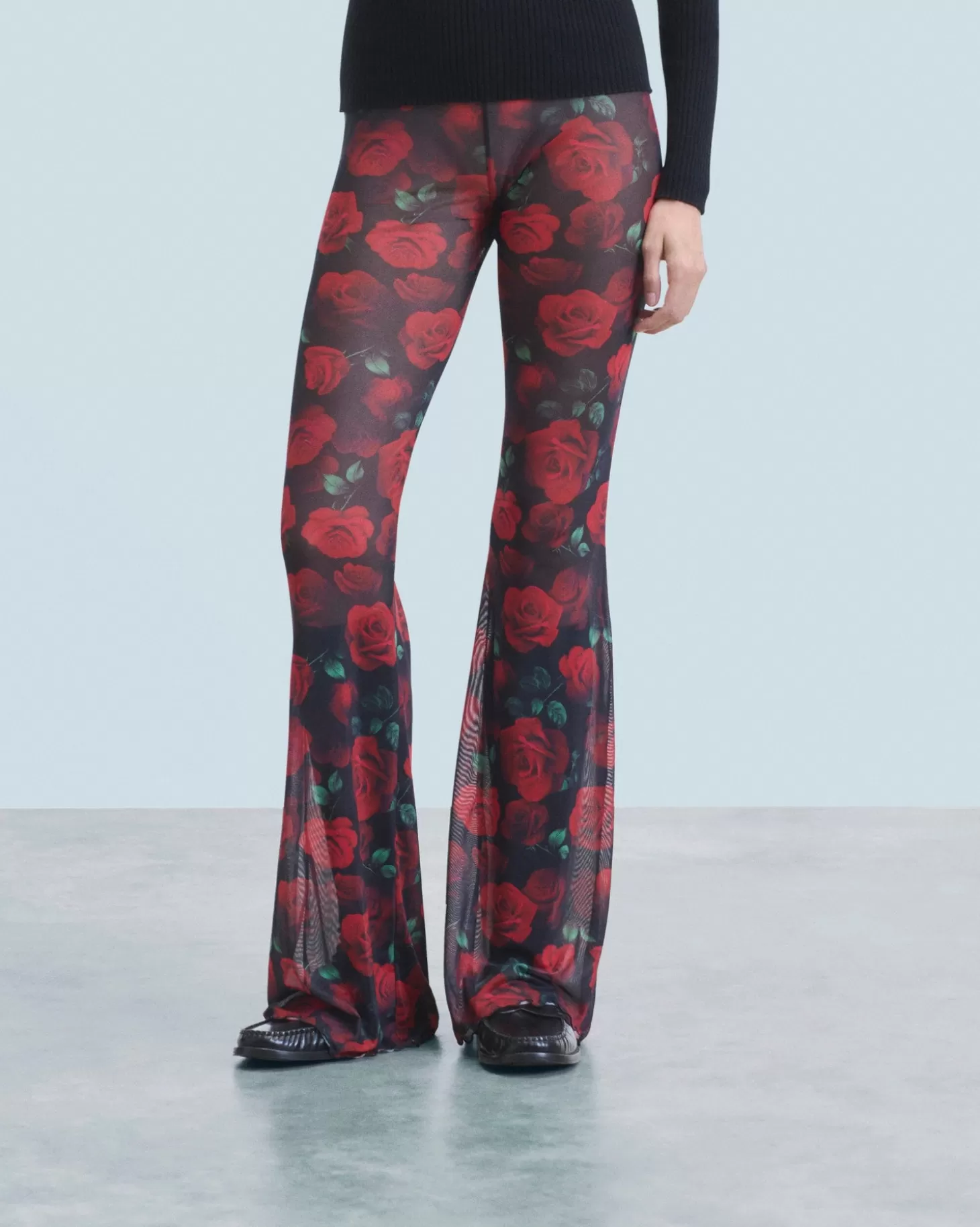 FROM FUTURE Mesh Flare Pants Passionate Rose Best