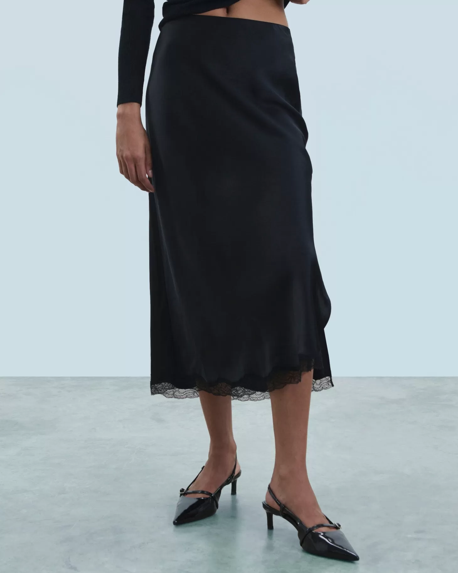 FROM FUTURE Midi Skirt Black Clearance