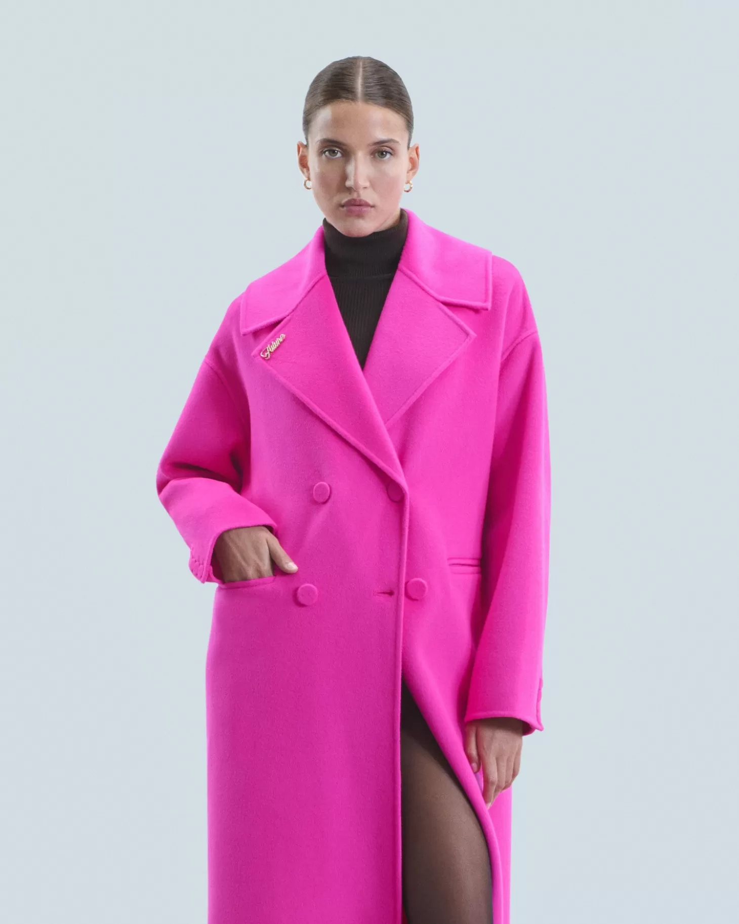 FROM FUTURE Outerwear Double-Breasted Coat Utopic Pink Online