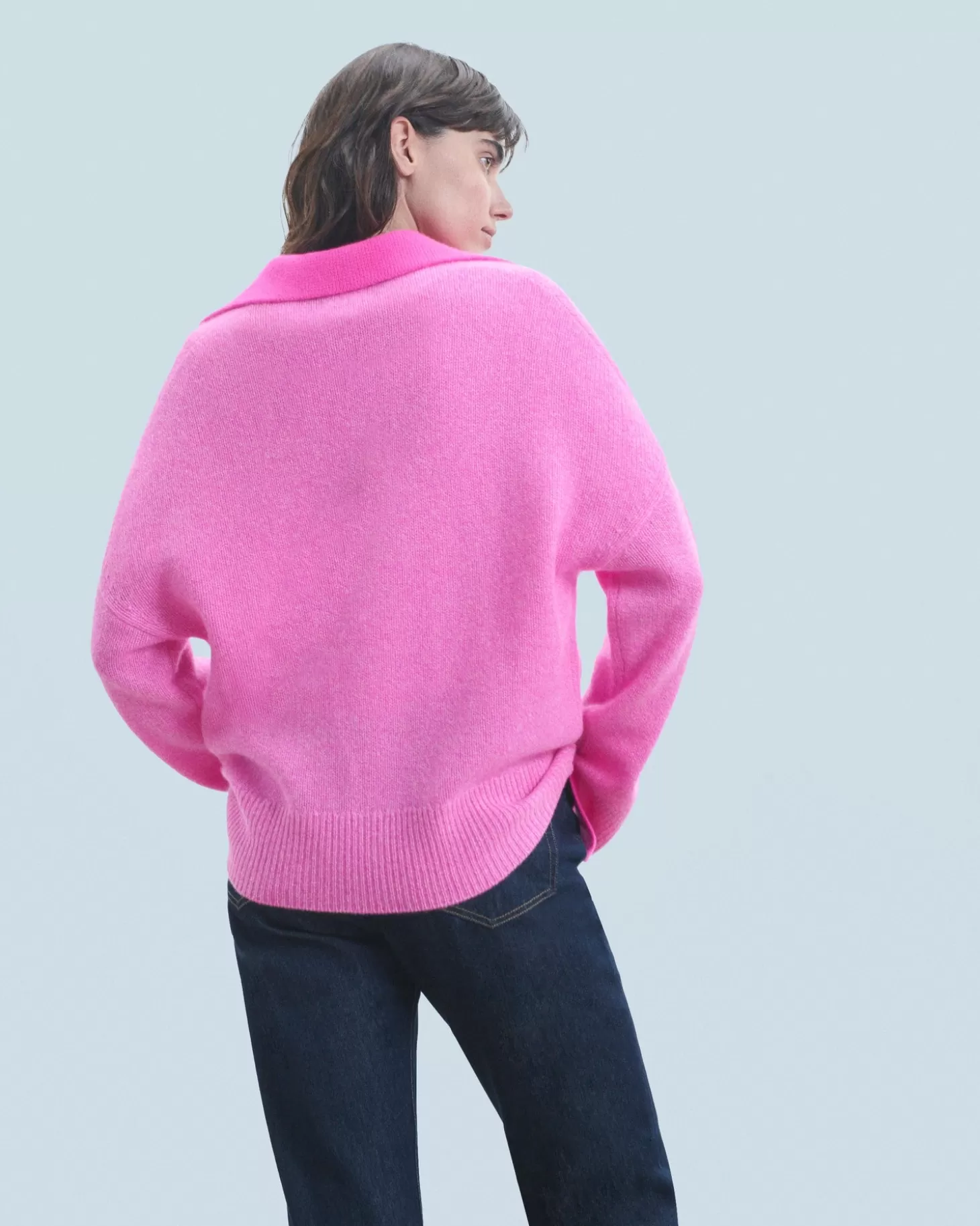 FROM FUTURE Polo Neck Sweater Pink Shop