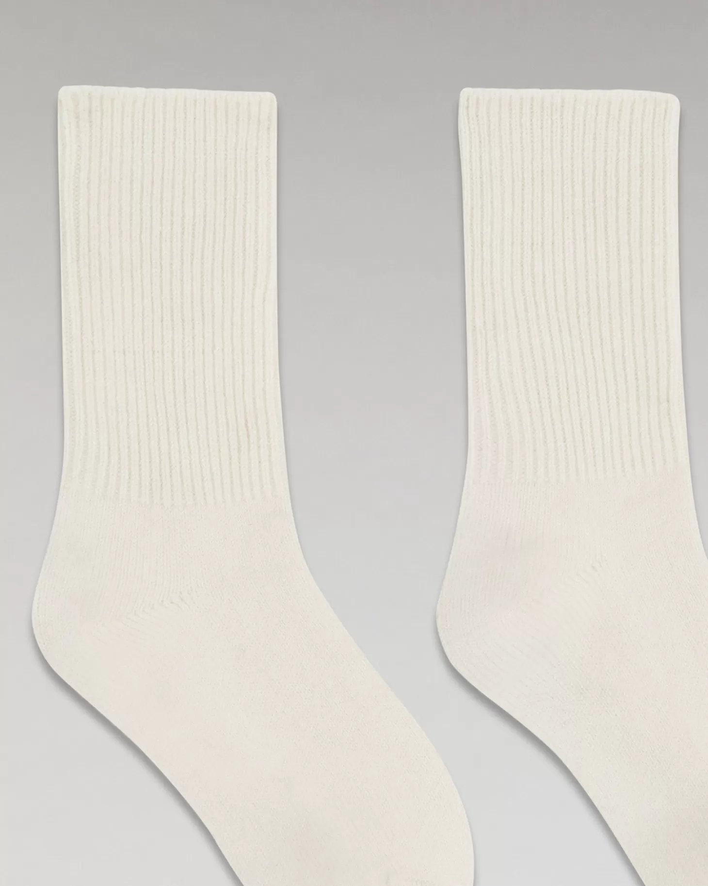 FROM FUTURE Ribbed Mid-High Socks White Sale