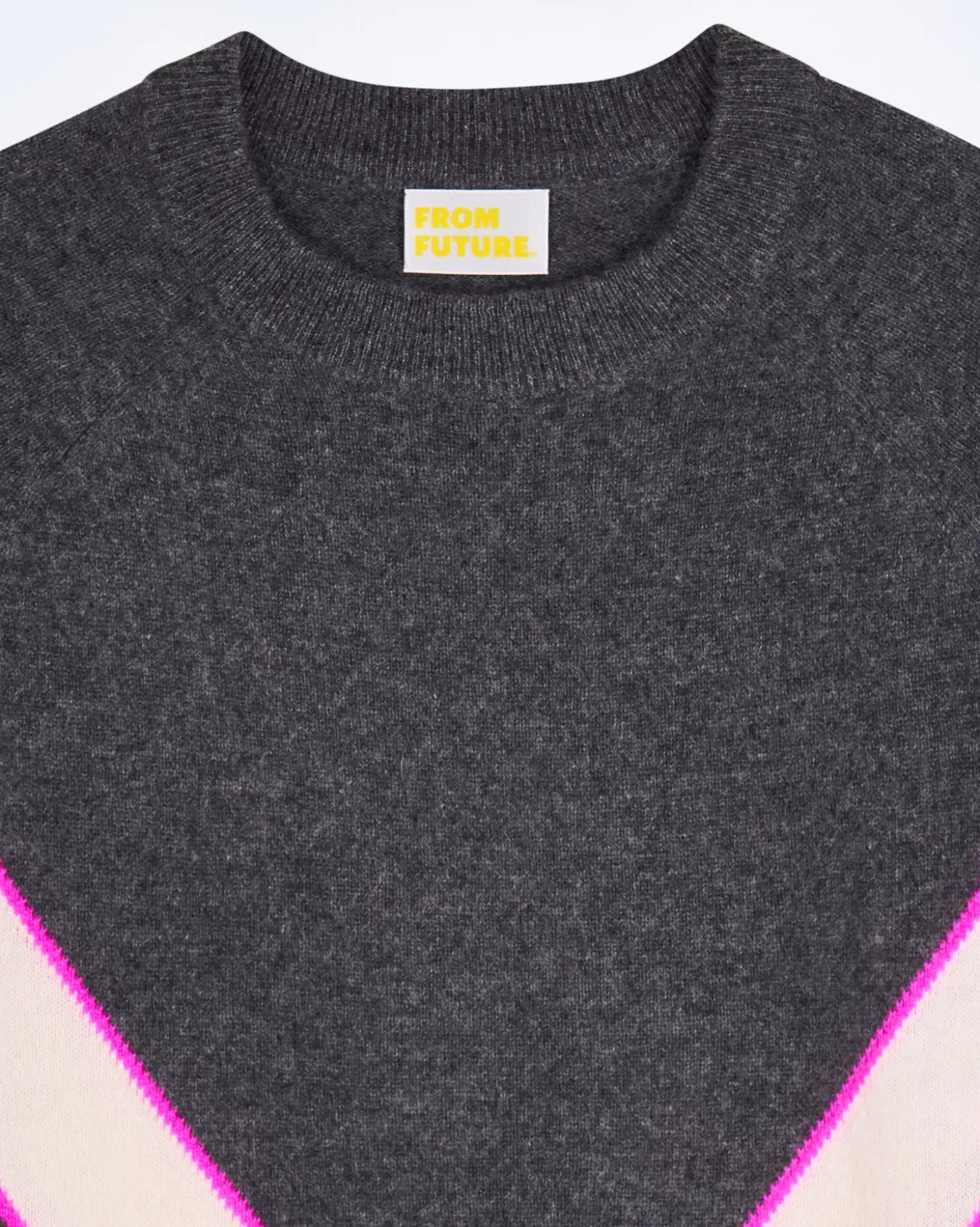 FROM FUTURE Round Neck Sweater Charcoal Gray Flash Sale