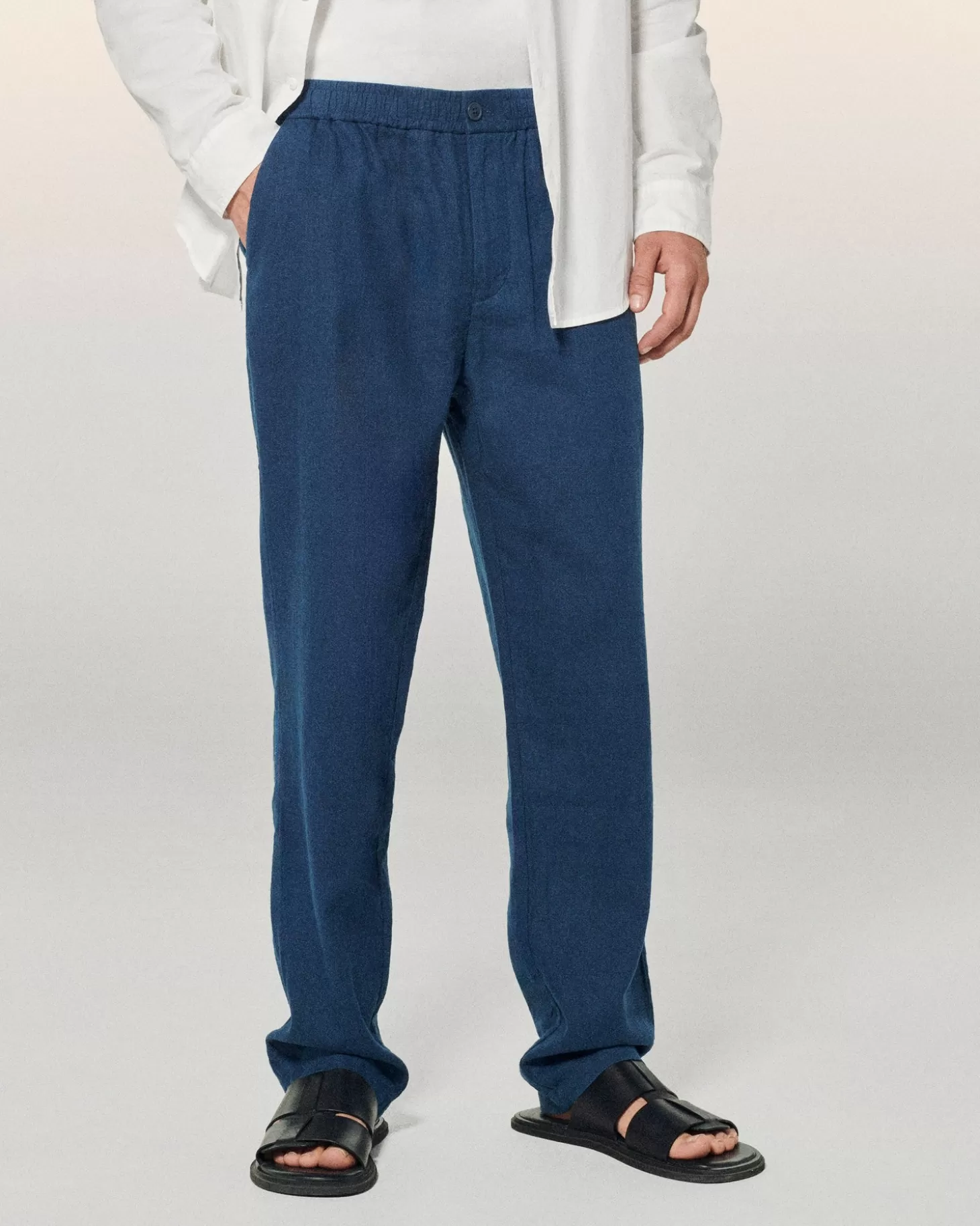 FROM FUTURE Straight Pants Navy Discount