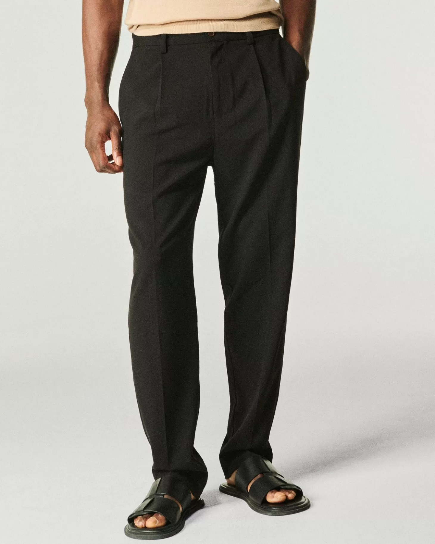 FROM FUTURE Tailoring Straight Pants Black Clearance