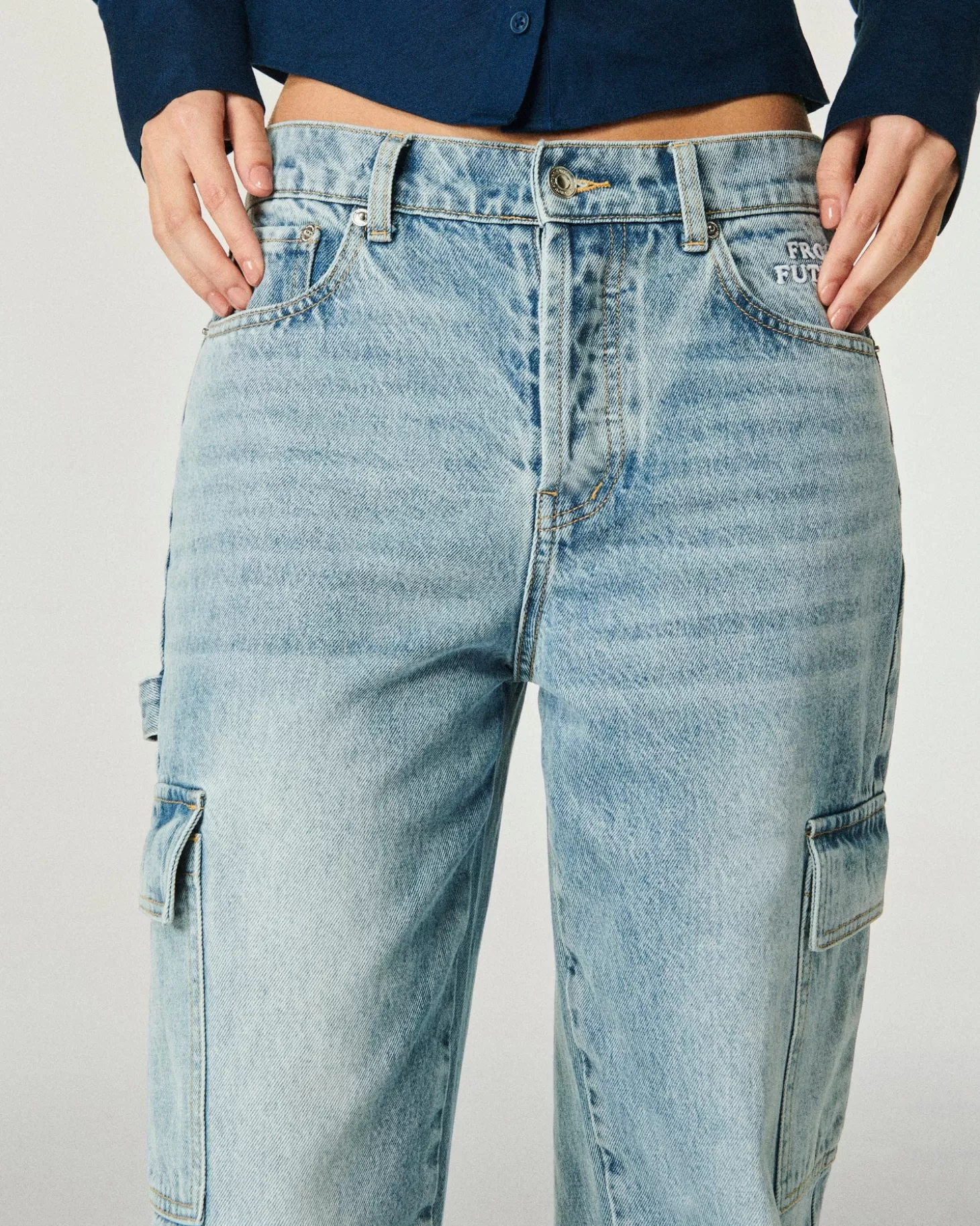 FROM FUTURE Wide Jeans Light Blue Outlet