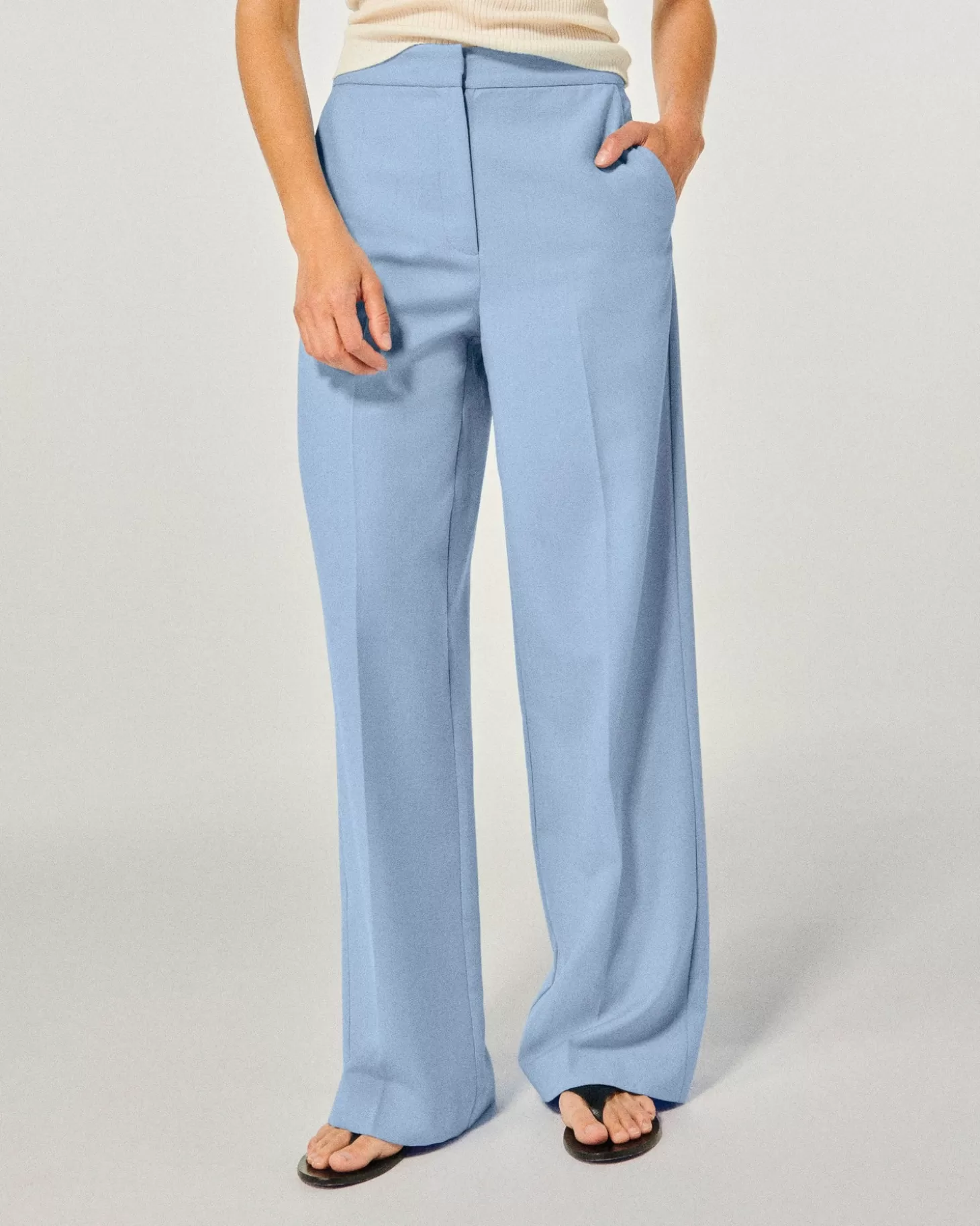 FROM FUTURE Wide Leg Pants Baby Blue Best Sale